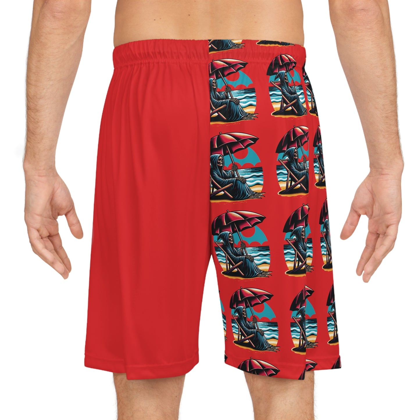 Summerween Grim Reapers Day Off Gothic Basketball Shorts (AOP)