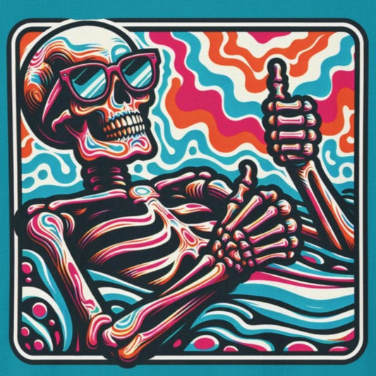 Trippy Skeleton Softstyle T-Shirt - Beach Day Vibes