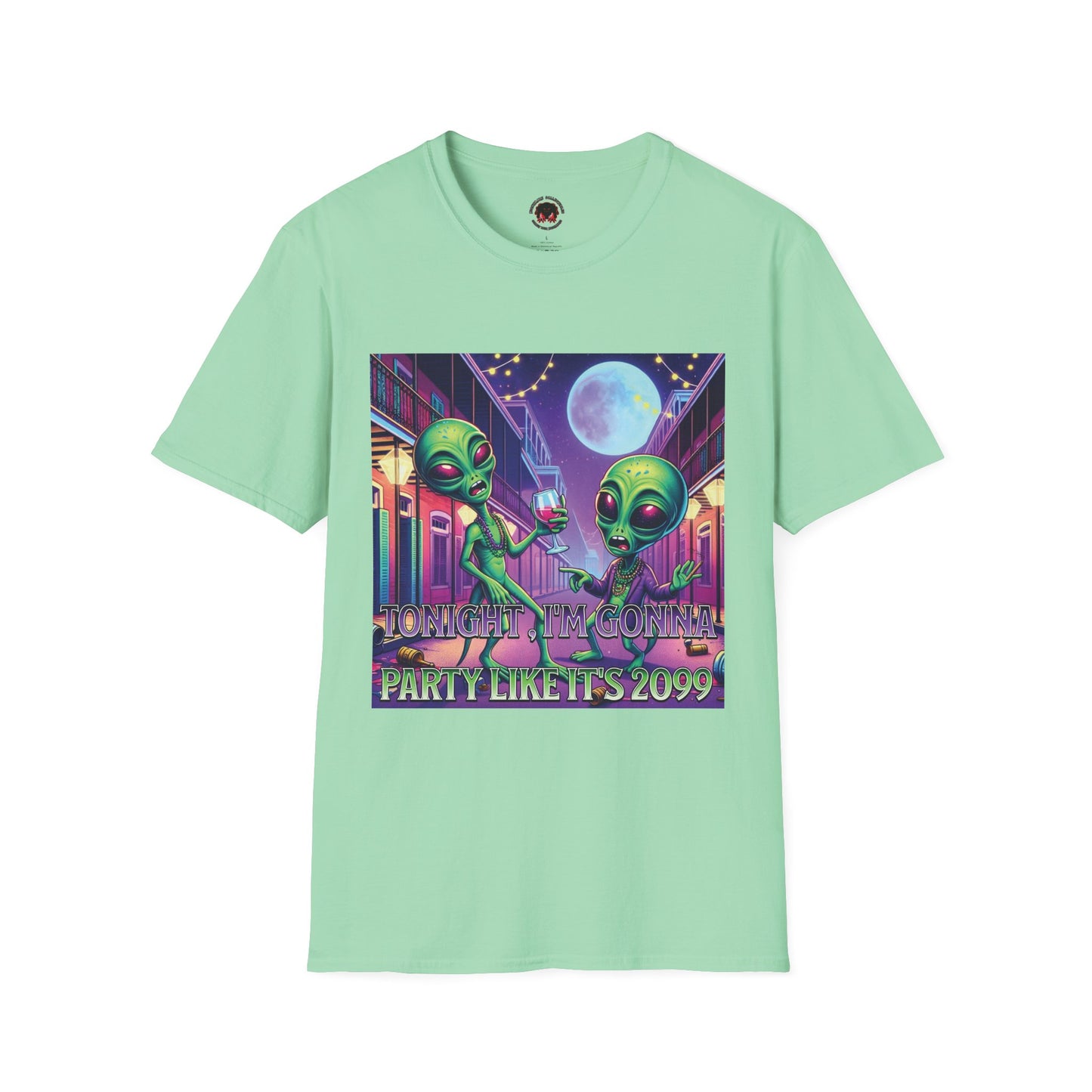 Alien Party Unisex T-Shirt - Party Like It's 2099 Design