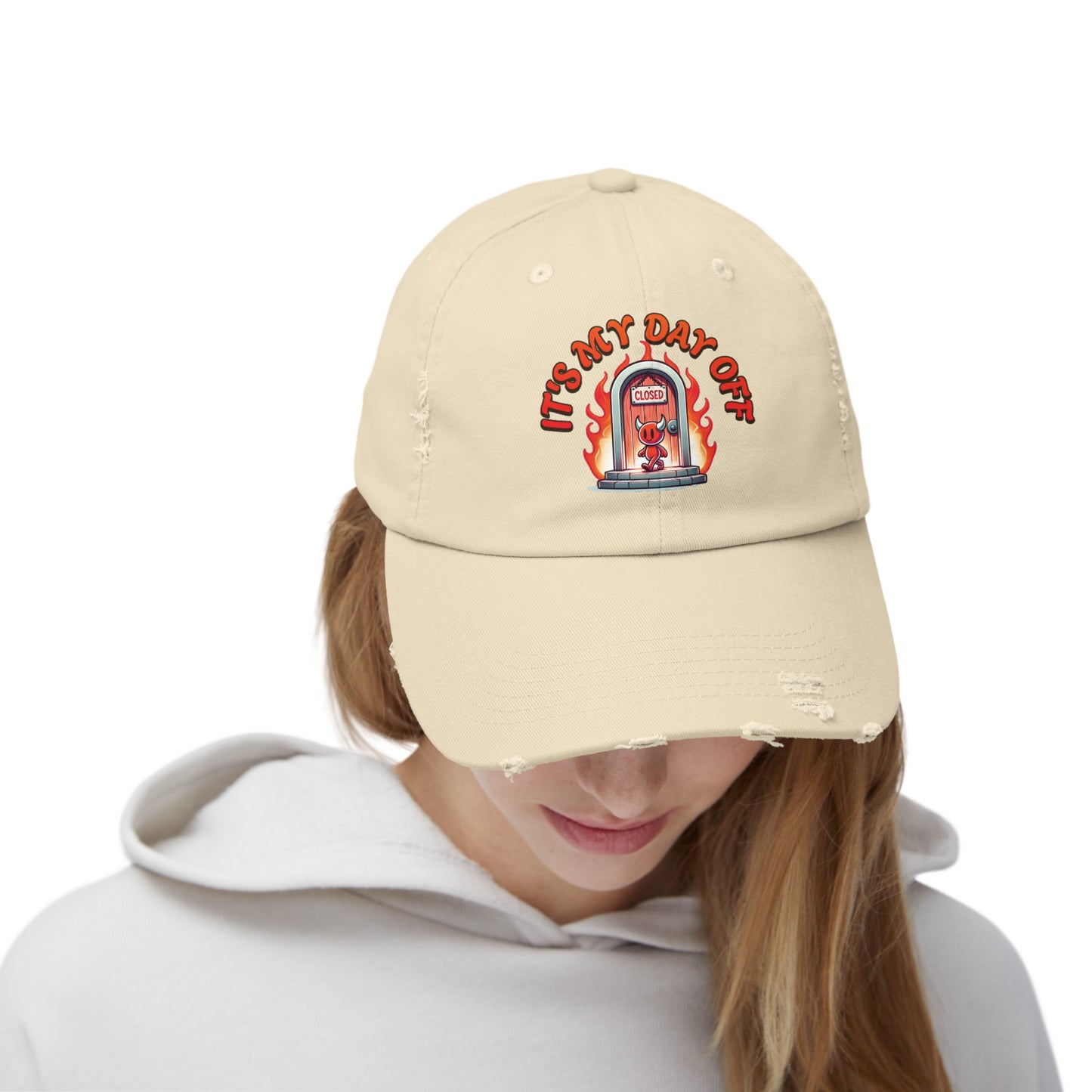 Little Devil It's My Day Off Unisex Distressed Baseball Cap Hat
