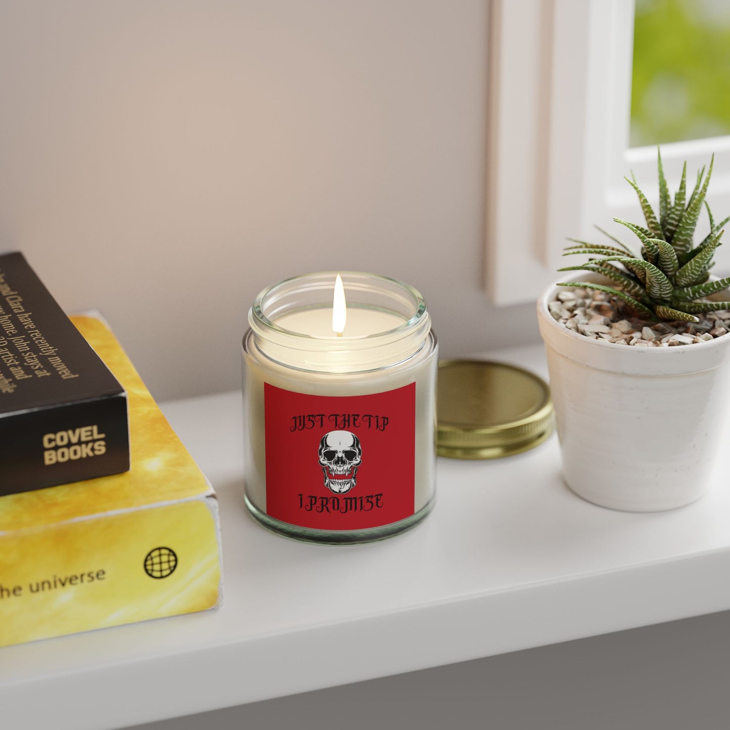 Scented Candle - Vampire Skull "Just The Tip I Promise" Gothic Design (4oz, 9oz)