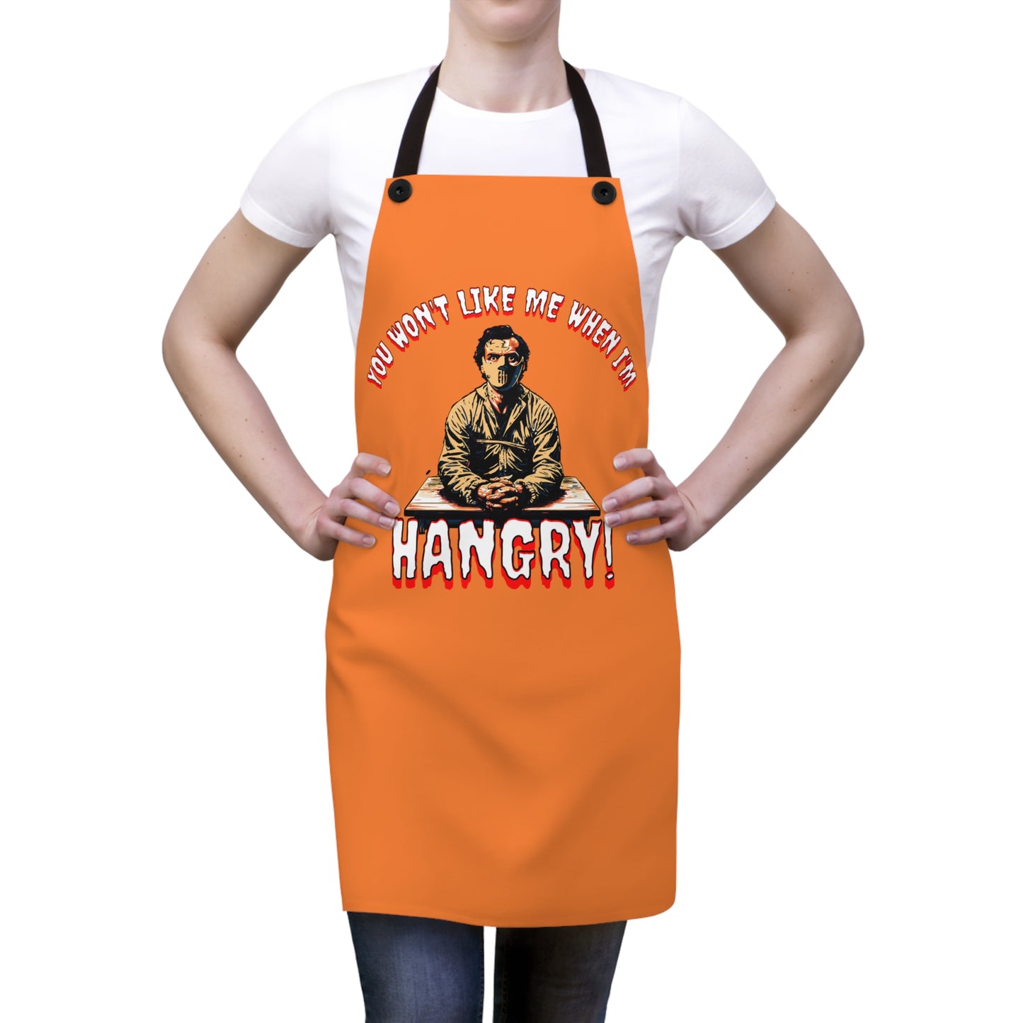 You won't like me when I'm Hangry Mental Patient Cannibal Hannibal Horror BBQ Cooking Apron (AOP)