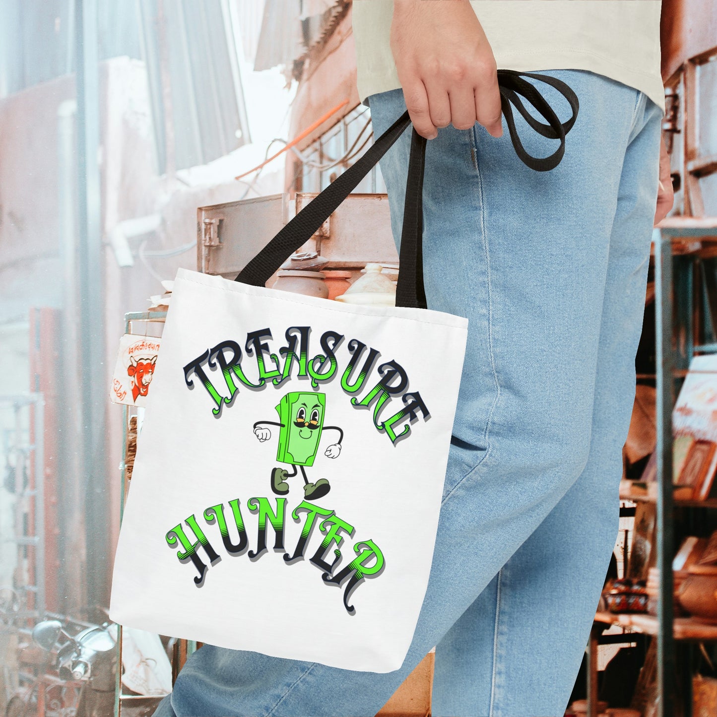 Treasure Hunter Money Man Collector Tote Bag (AOP) Cash Bag