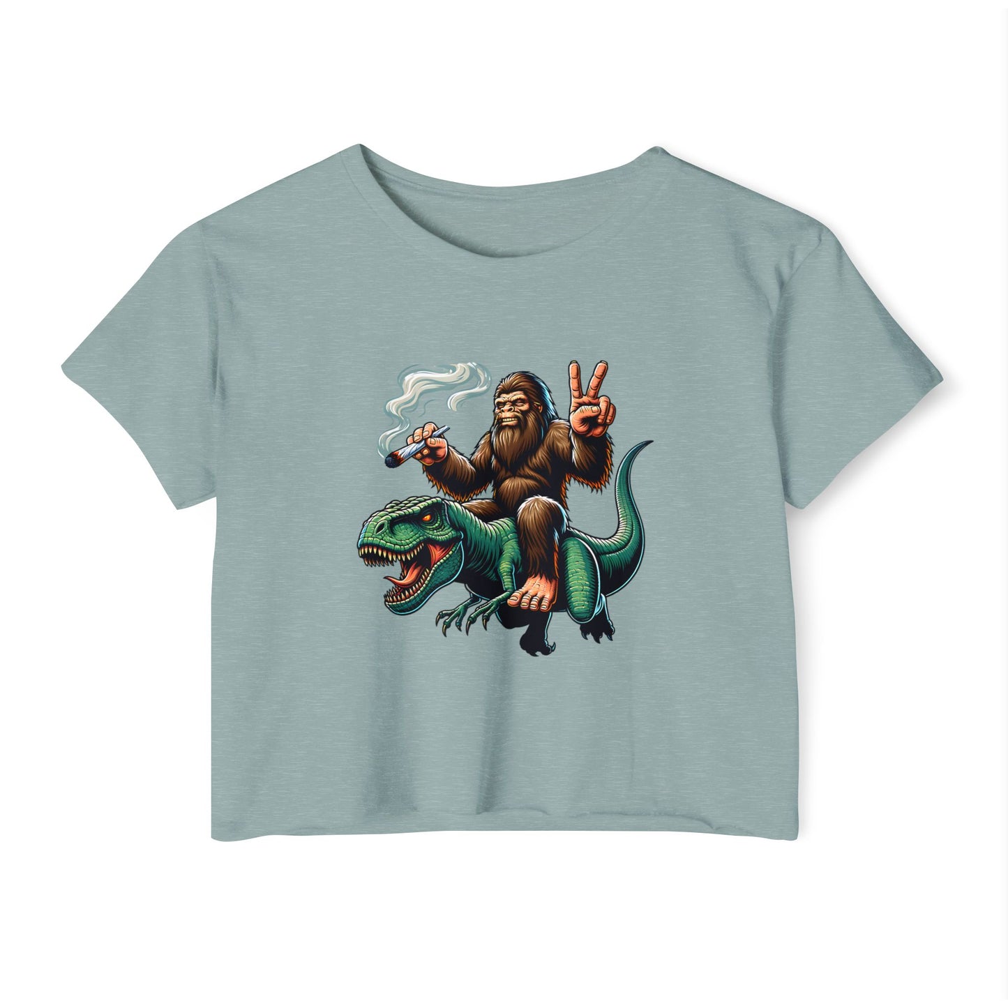 Bigfoot & T Rex Best Friends Women's Crop Top