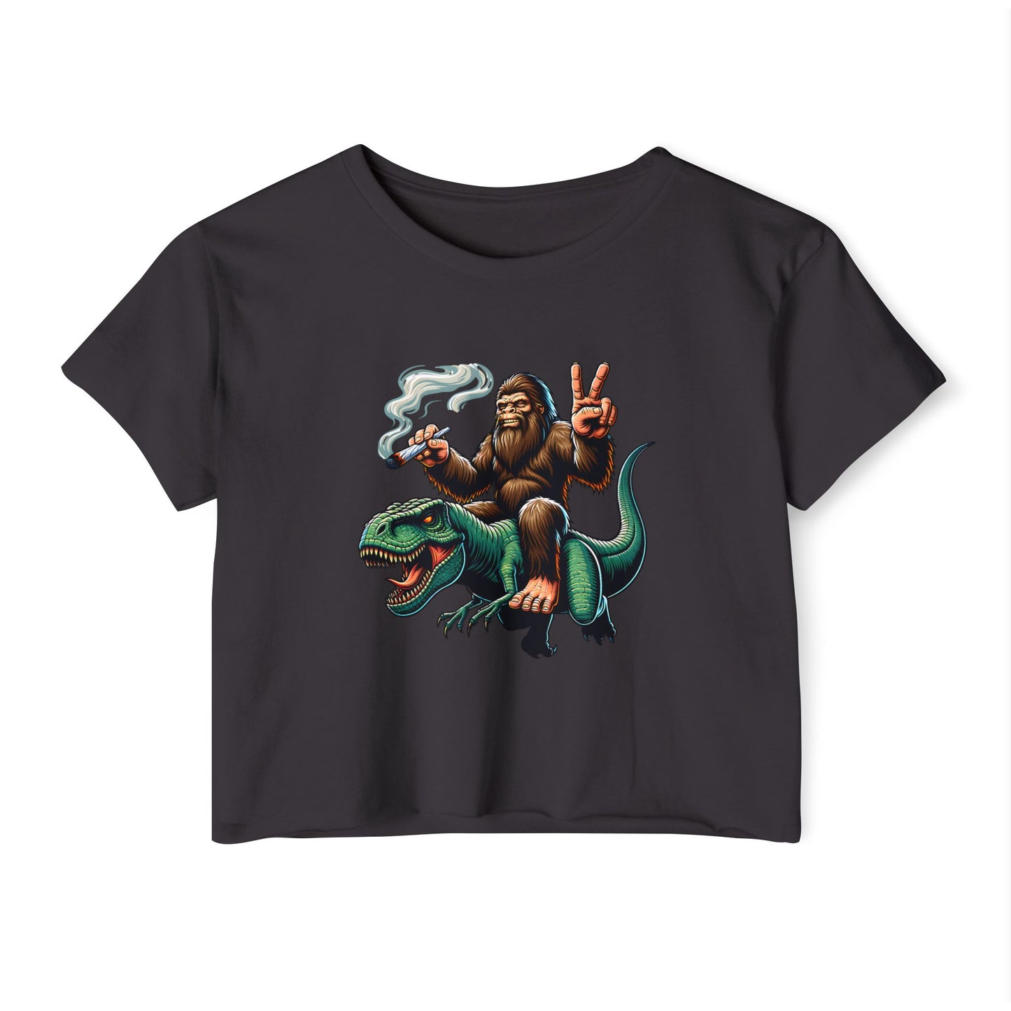 Bigfoot & T Rex Best Friends Women's Crop Top
