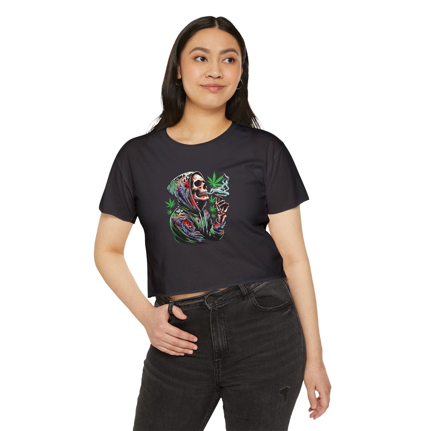 Skeleton Festival Crop Top - Deep Thoughts 420 Design
