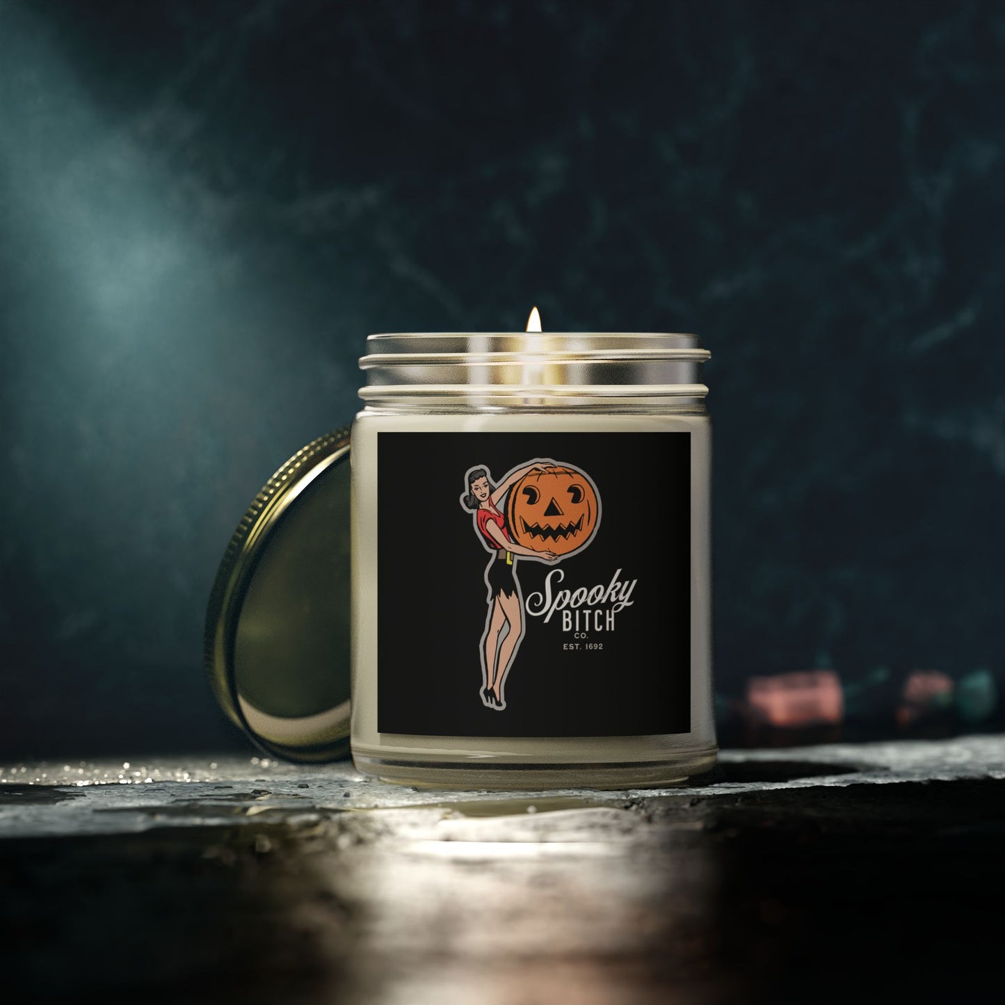 Scented Candle - Fun Witch Design, Gothic, Spooky Bitch Company (4oz, 9oz)