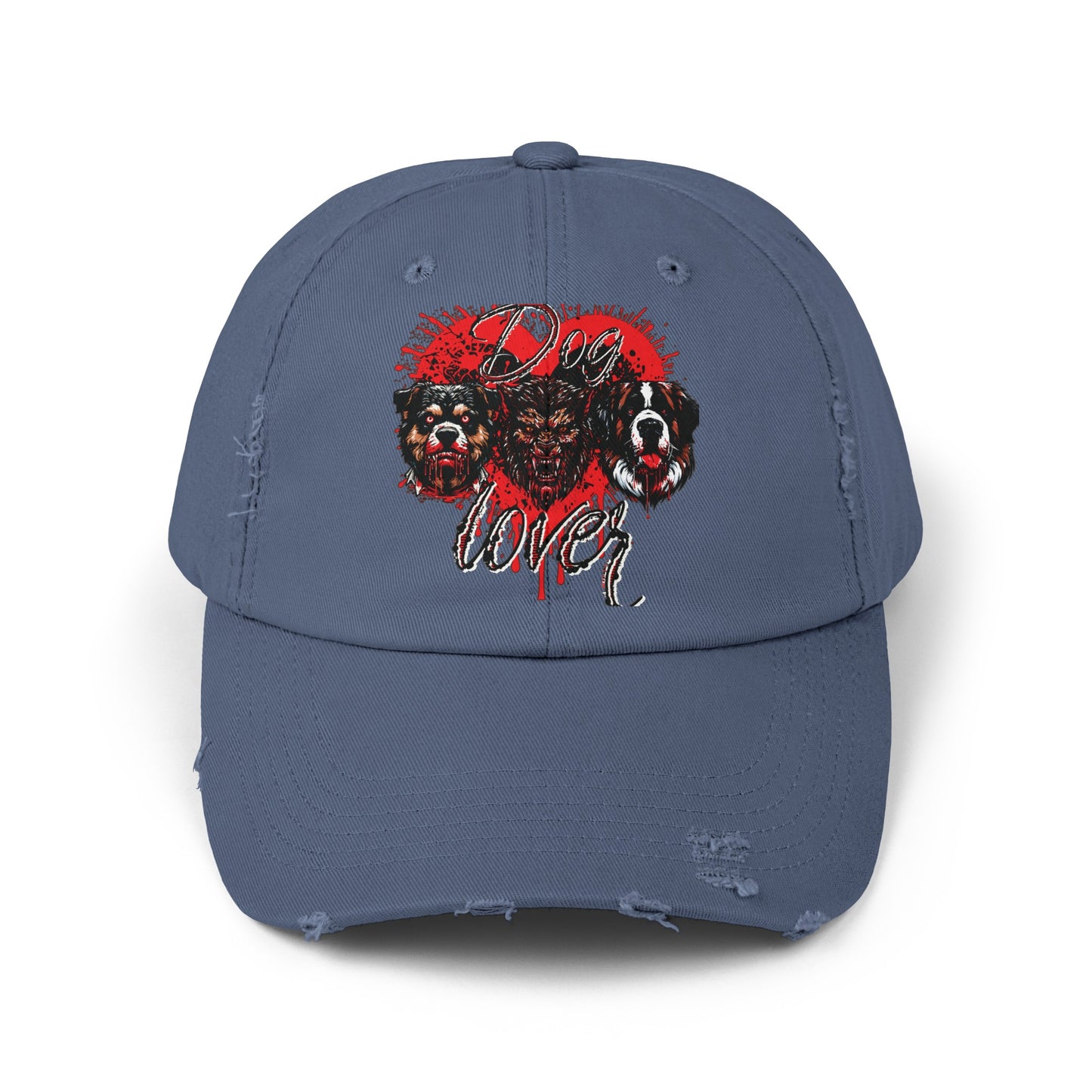 Dog Lover Hounds Of Hell Werewolf Horror Gothic Fun Hat Unisex Distressed Cap