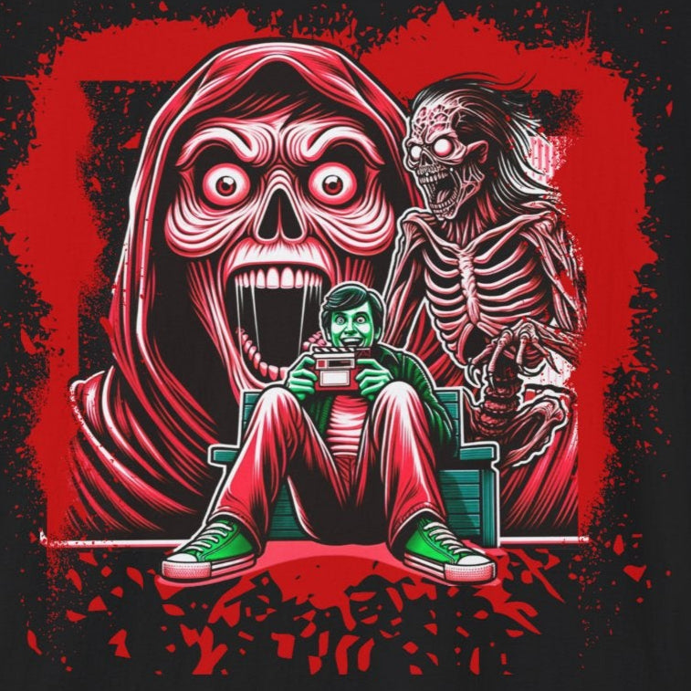 Horror Addict Creepy Skull Bloody Unisex Soft style T-Shirt Mens Womens
