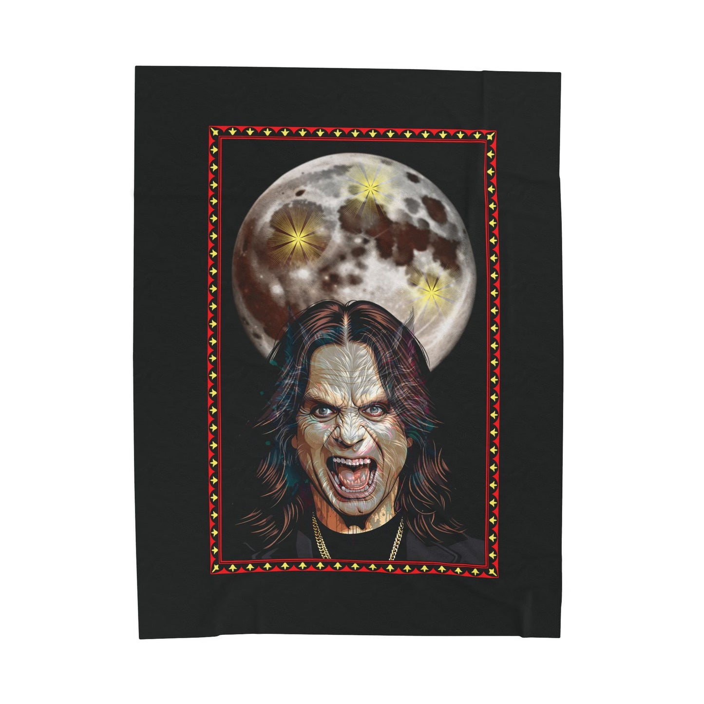 Plush Blanket - Ozzy Bark at the Moon Werewolf Design