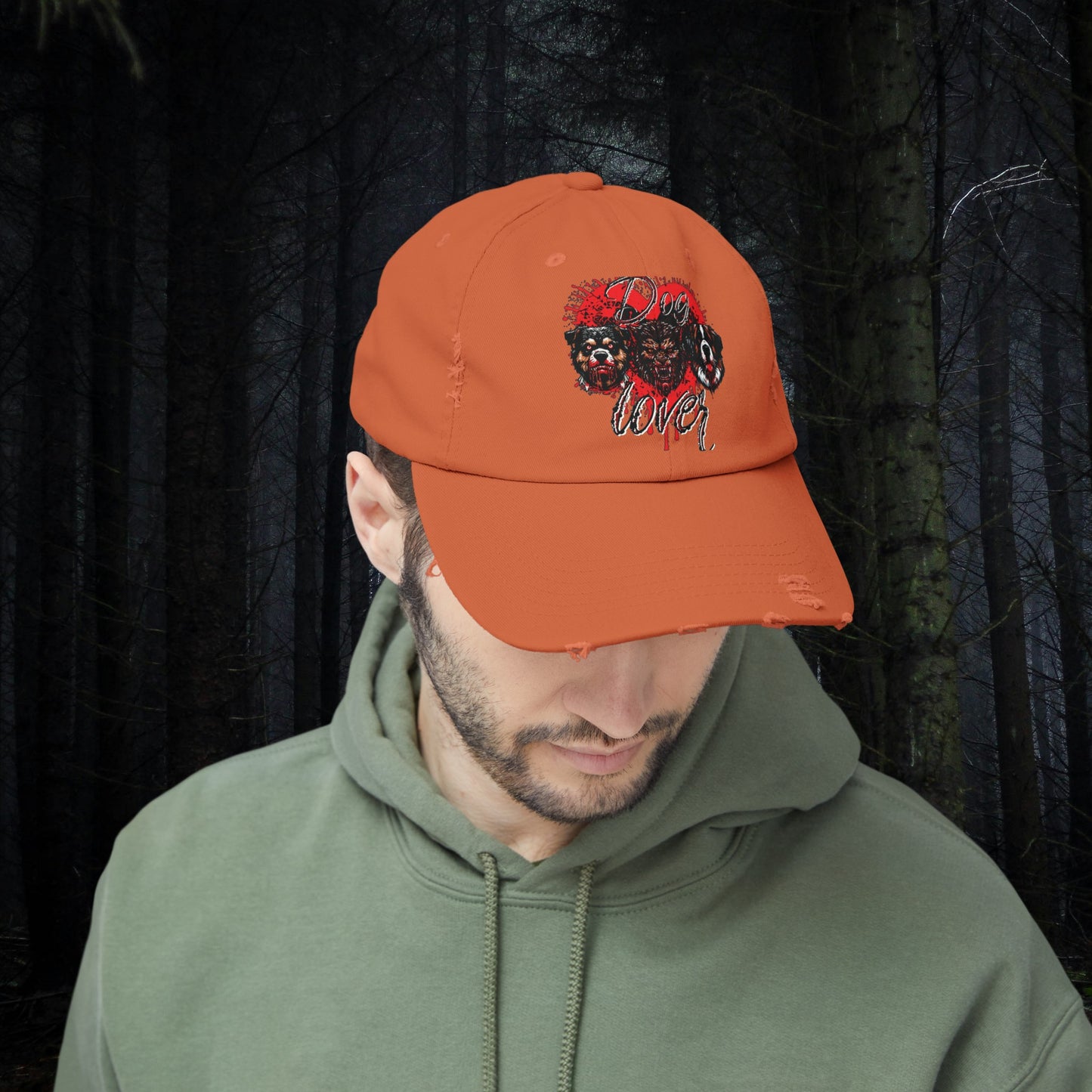 Dog Lover Hounds Of Hell Werewolf Horror Gothic Fun Hat Unisex Distressed Cap