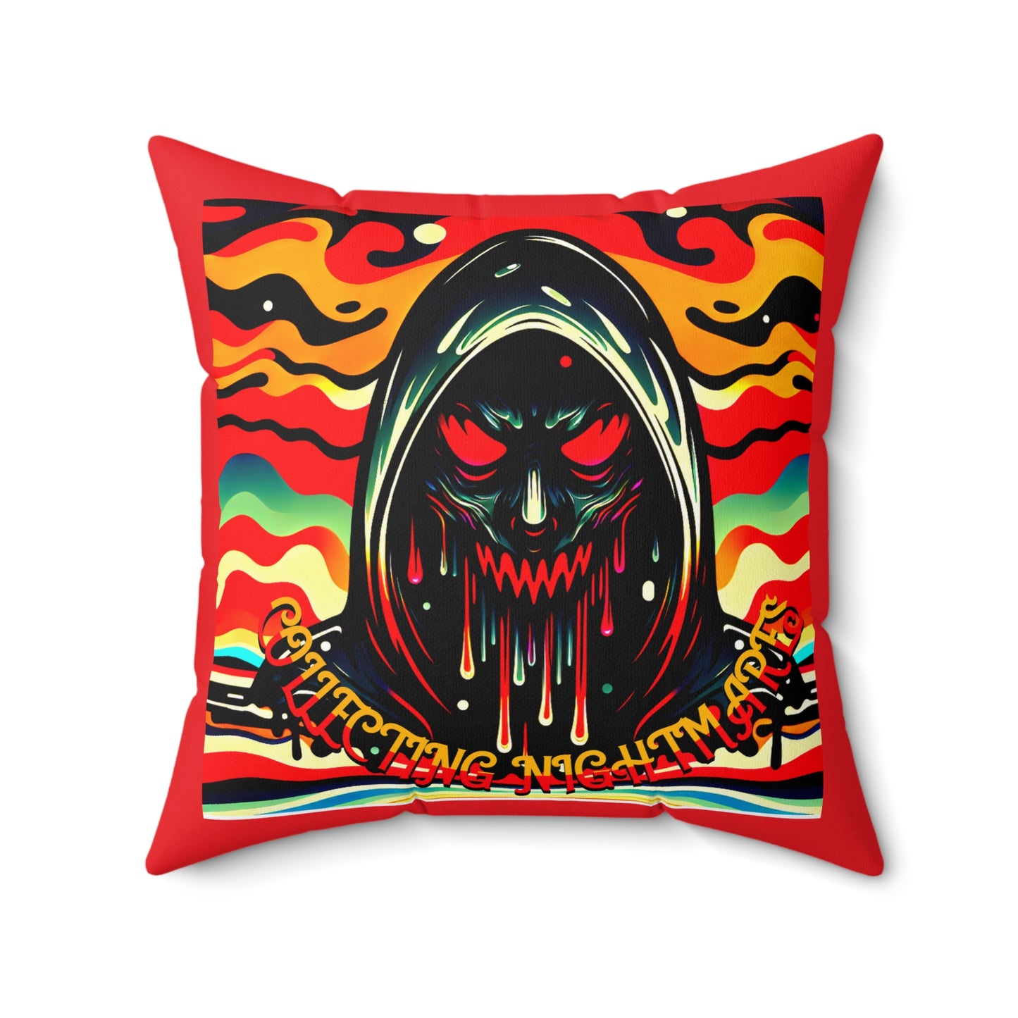 Horradelic Grabble Collecting Nightmares Spun Polyester Square Throw Pillow