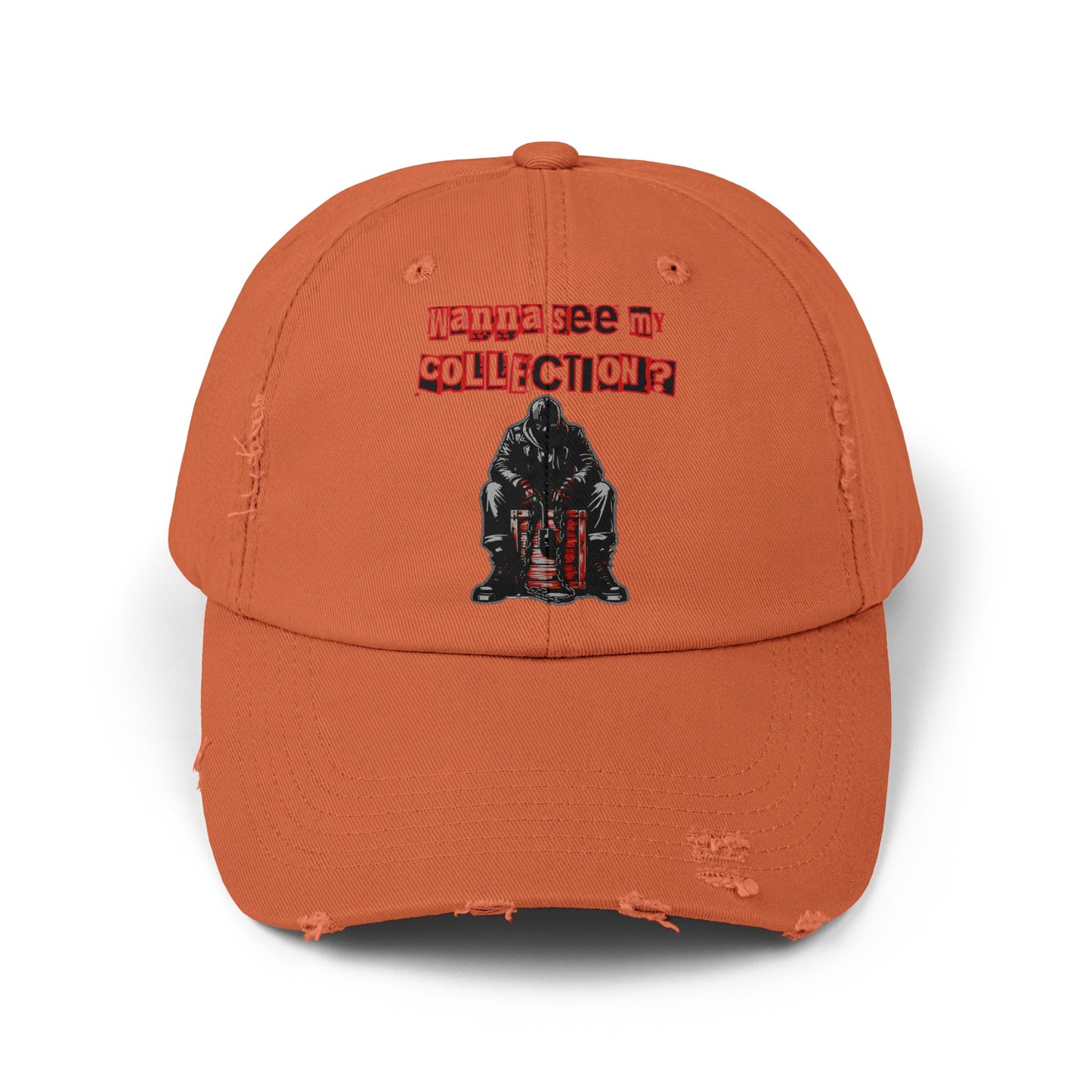 The Collector Inspired Wanna See My Collection Horror Movie Fun Collectors Hat Unisex Distressed Cap