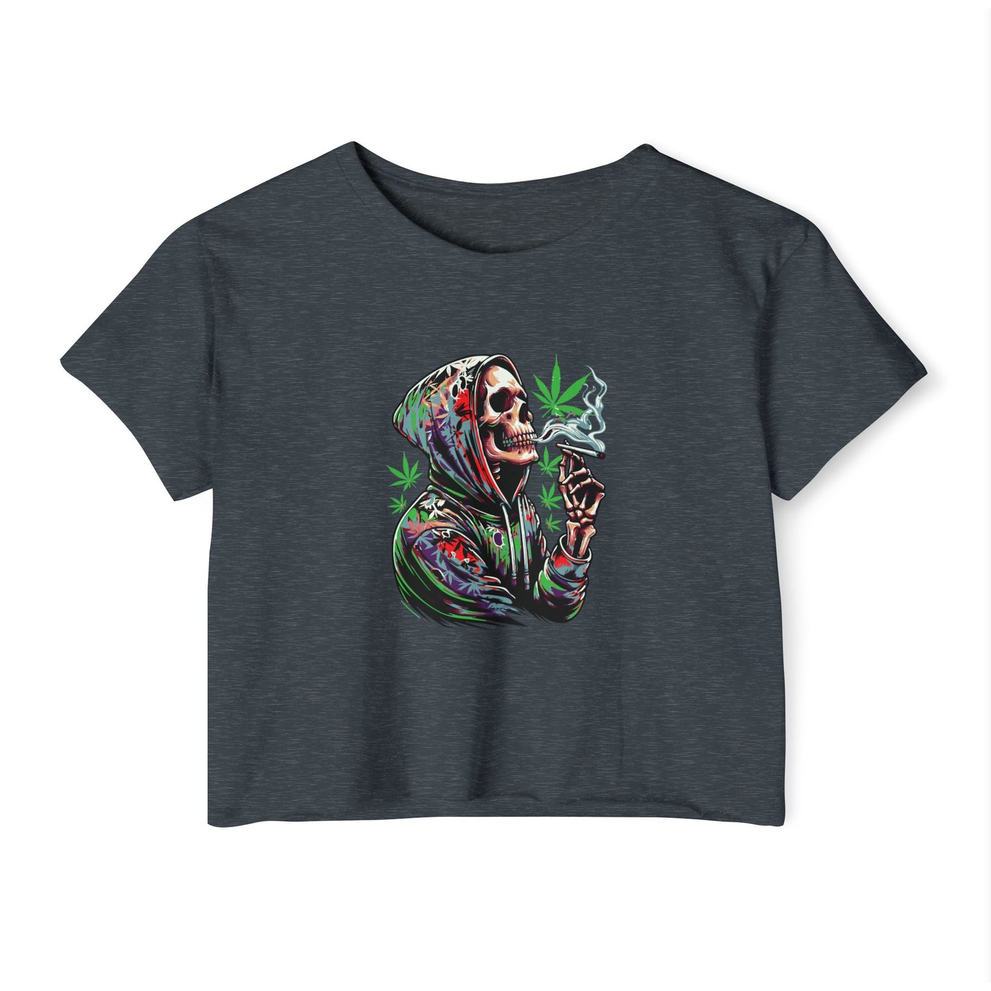 Skeleton Festival Crop Top - Deep Thoughts 420 Design