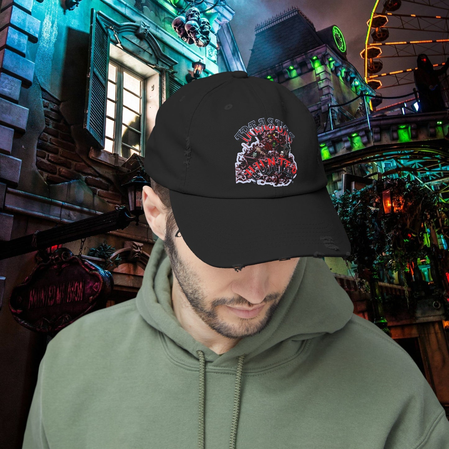 Treasure Hunter Horror Collector Unisex Distressed Cap Fun Convention Toy Show Hat