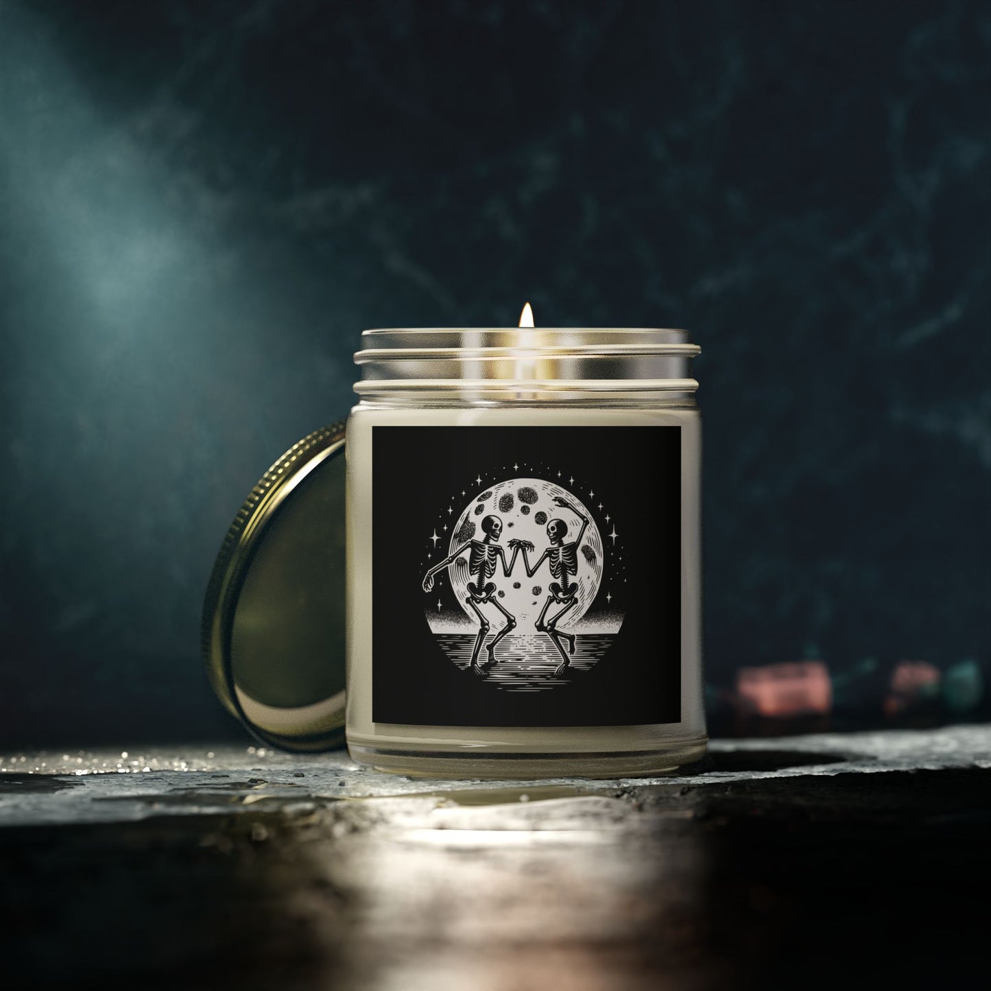 Scented Candle - Gothic Skeletons Dancing Under Full Moon (4oz, 9oz)