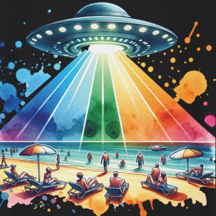 Summerween UFO Beach Day Unisex Soft style T-Shirt