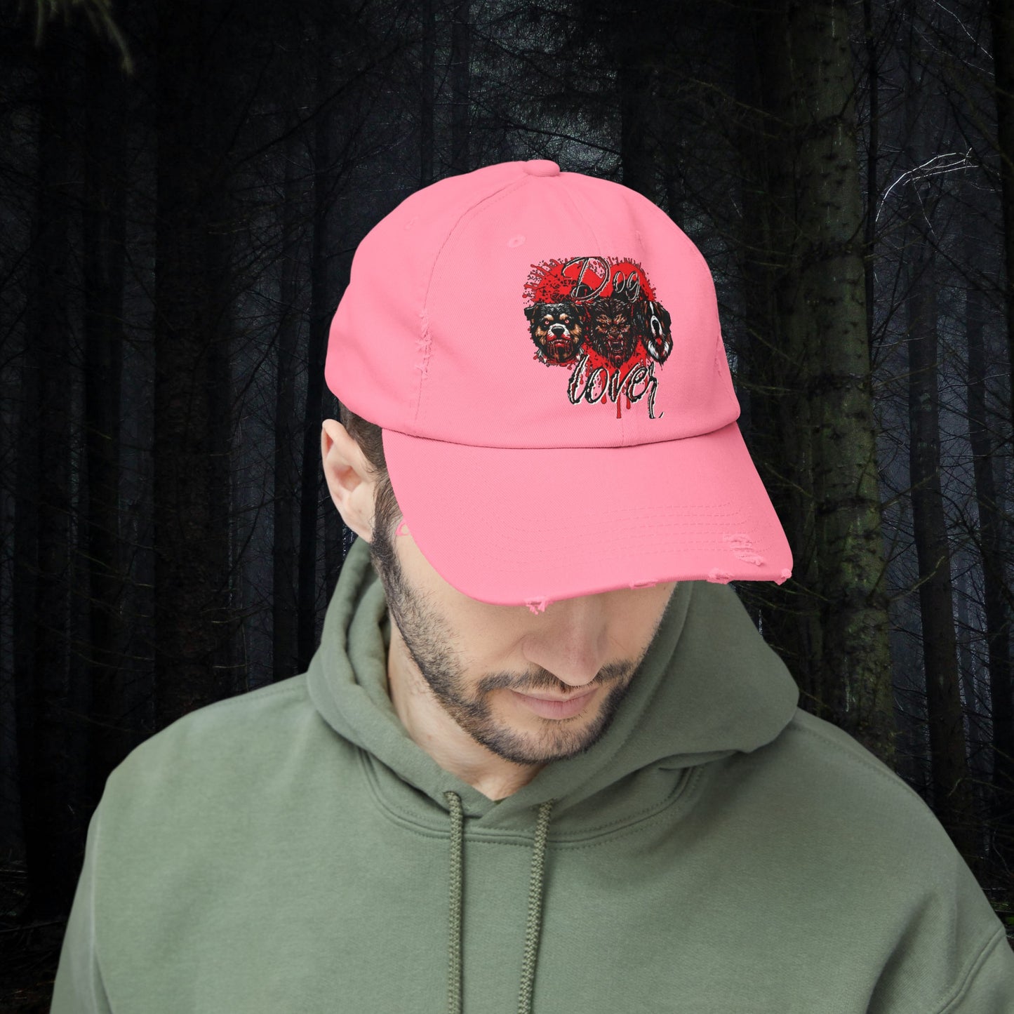 Dog Lover Hounds Of Hell Werewolf Horror Gothic Fun Hat Unisex Distressed Cap