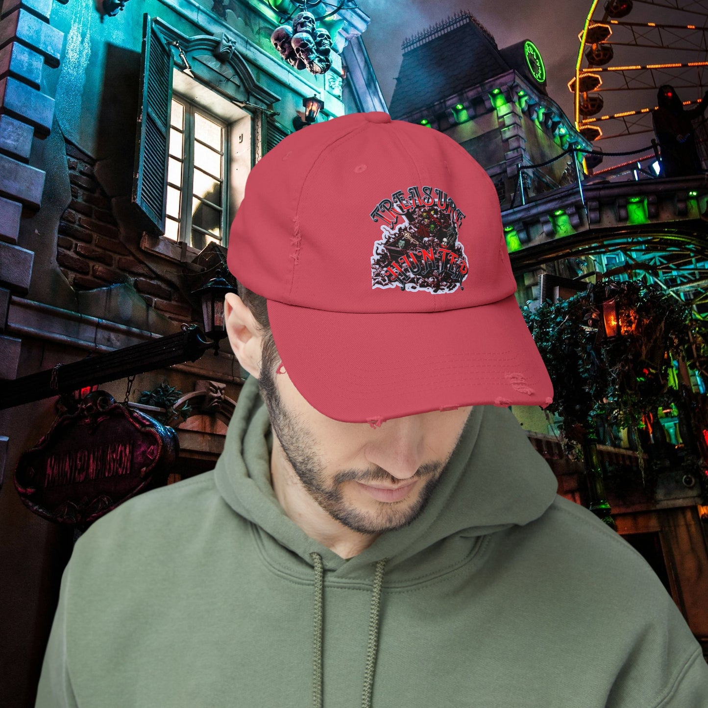 Treasure Hunter Horror Collector Unisex Distressed Cap Fun Convention Toy Show Hat