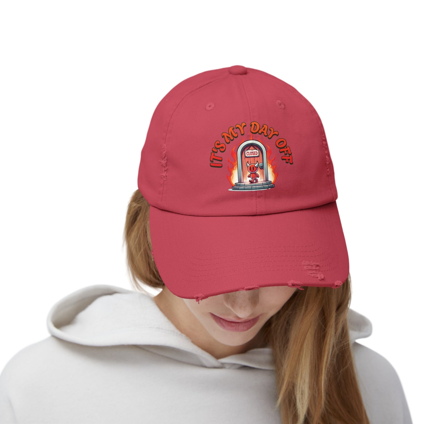 Little Devil It's My Day Off Unisex Distressed Baseball Cap Hat