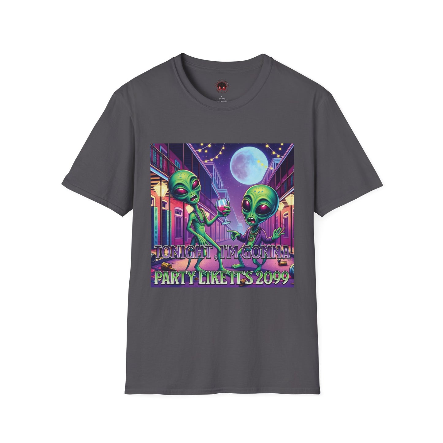 Alien Party Unisex T-Shirt - Party Like It's 2099 Design