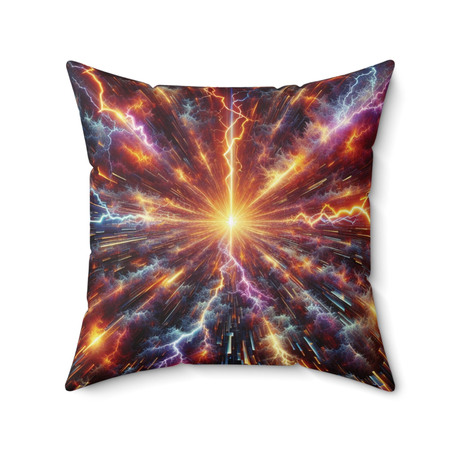Lightning Positive Energy Square Throw Pillow