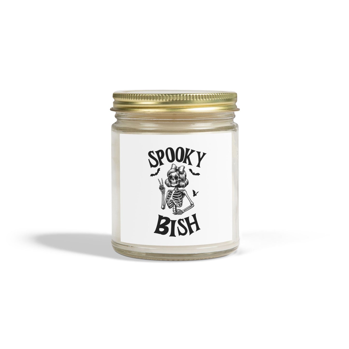 Scented Candle - Spooky Bish Female Skeleton Peace Sign (4oz, 9oz)