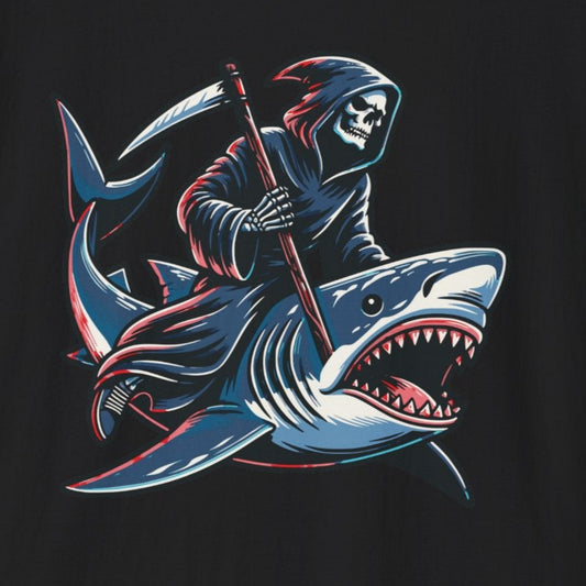 Funny Grim Reaper Shark T-Shirt