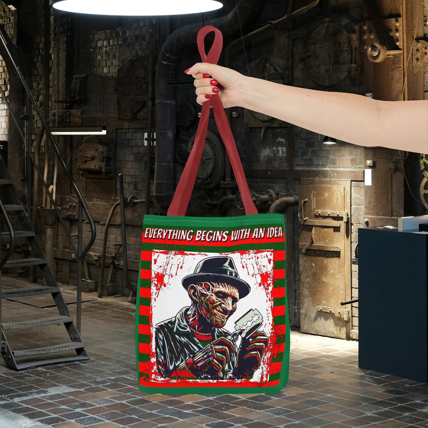Horrorvational Everything Begins With An Idea Horror Inventor Tote Bag (AOP)