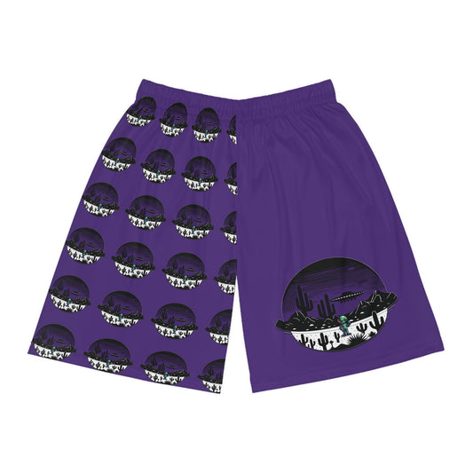 Alien Peace Sign Basketball Shorts
