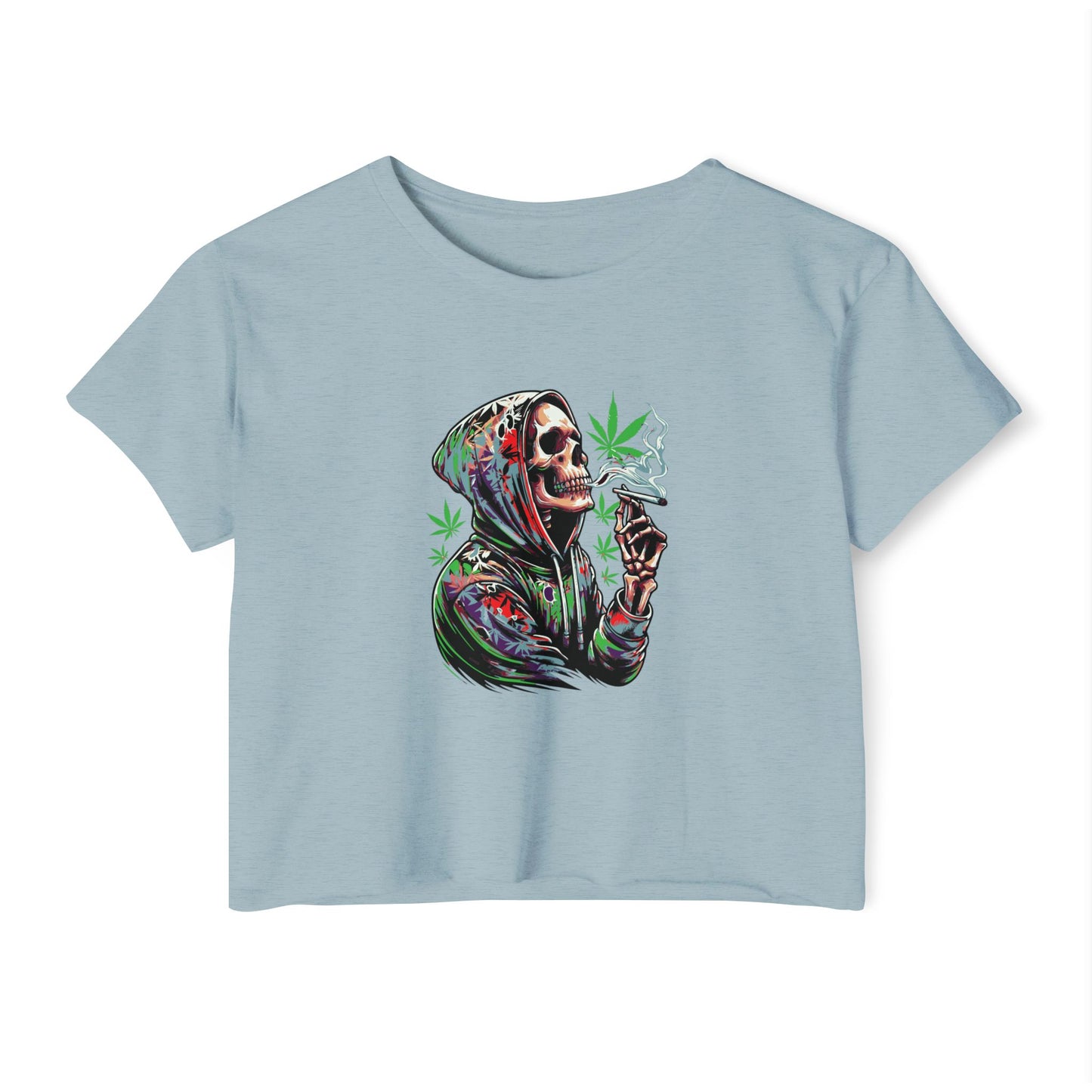 Skeleton Festival Crop Top - Deep Thoughts 420 Design