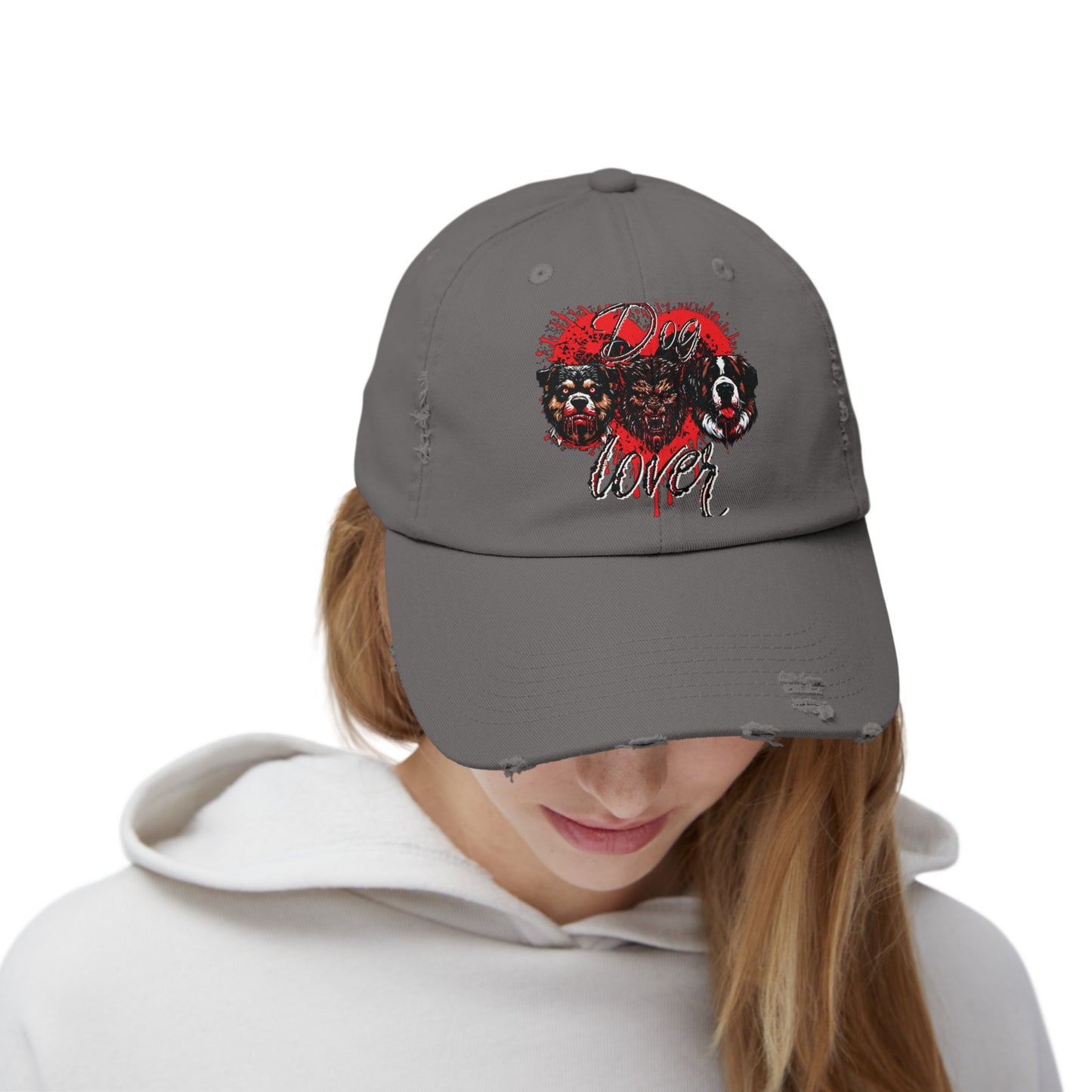 Dog Lover Hounds Of Hell Werewolf Horror Gothic Fun Hat Unisex Distressed Cap