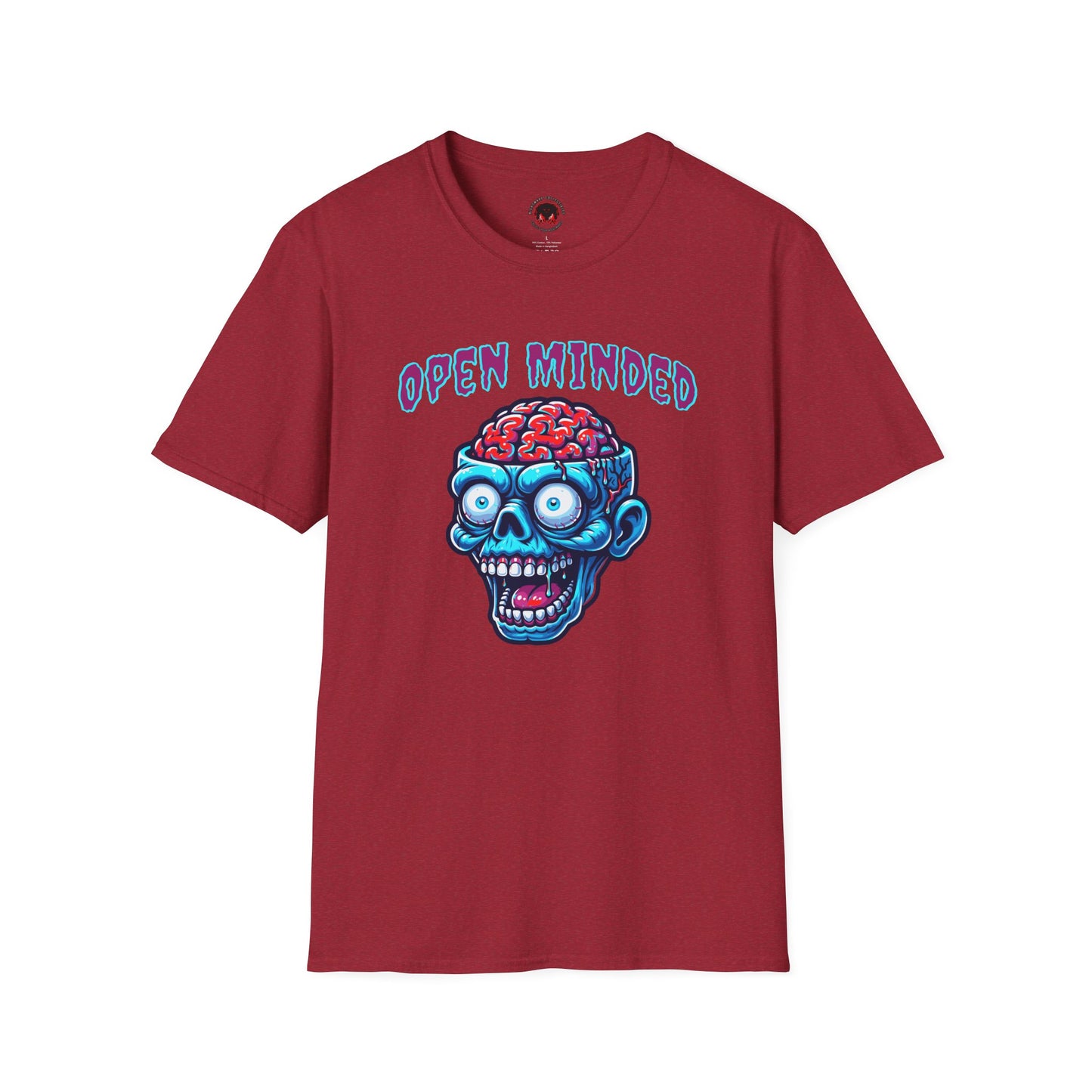 Zombie Unisex T-Shirt with Open Minded Slogan