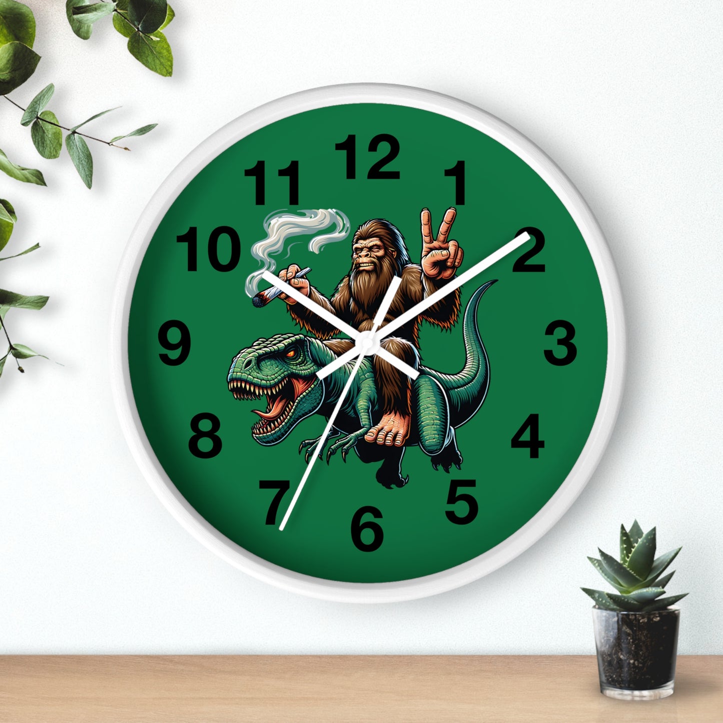 420 Bigfoot & T Rex Wall Clock