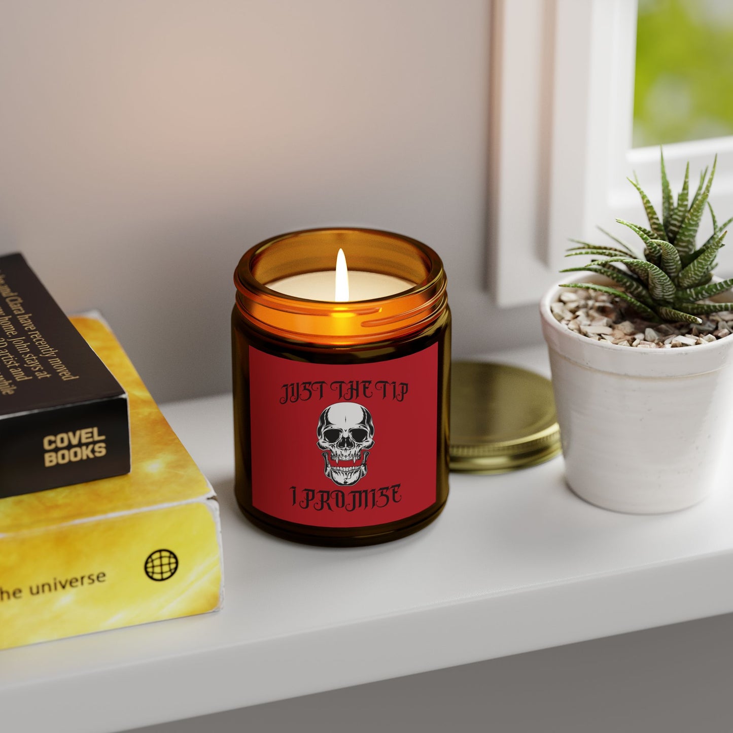 Scented Candle - Vampire Skull "Just The Tip I Promise" Gothic Design (4oz, 9oz)