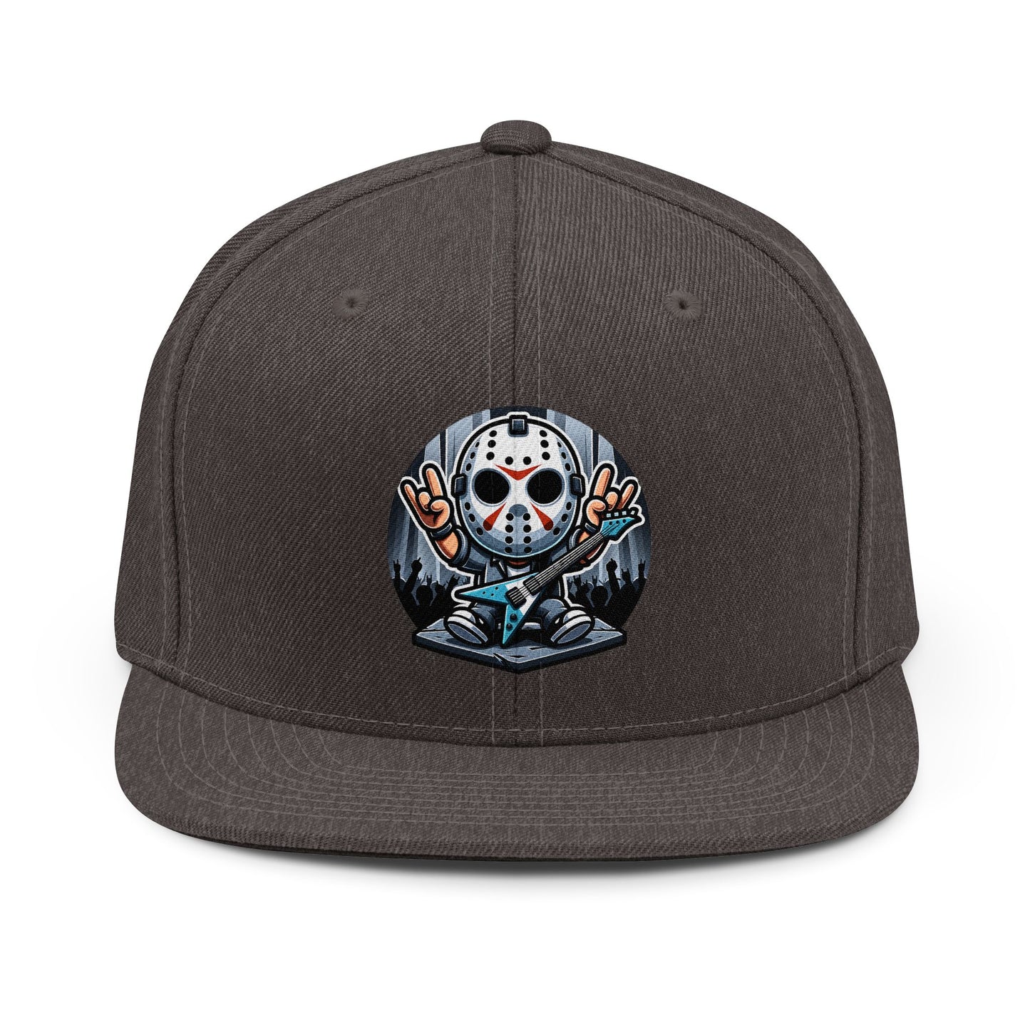 Heavy Metal Jason Mask Snapback Hat — Rockin Horror Hockey Mask Baseball Cap