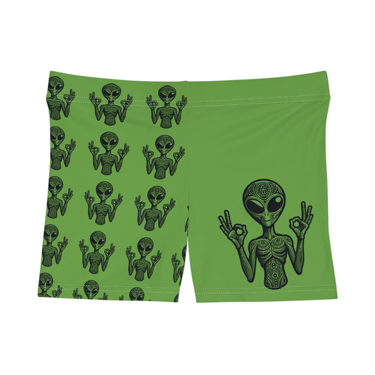 Alien Meditating Women's Shorts - Peaceful Summer Vibe