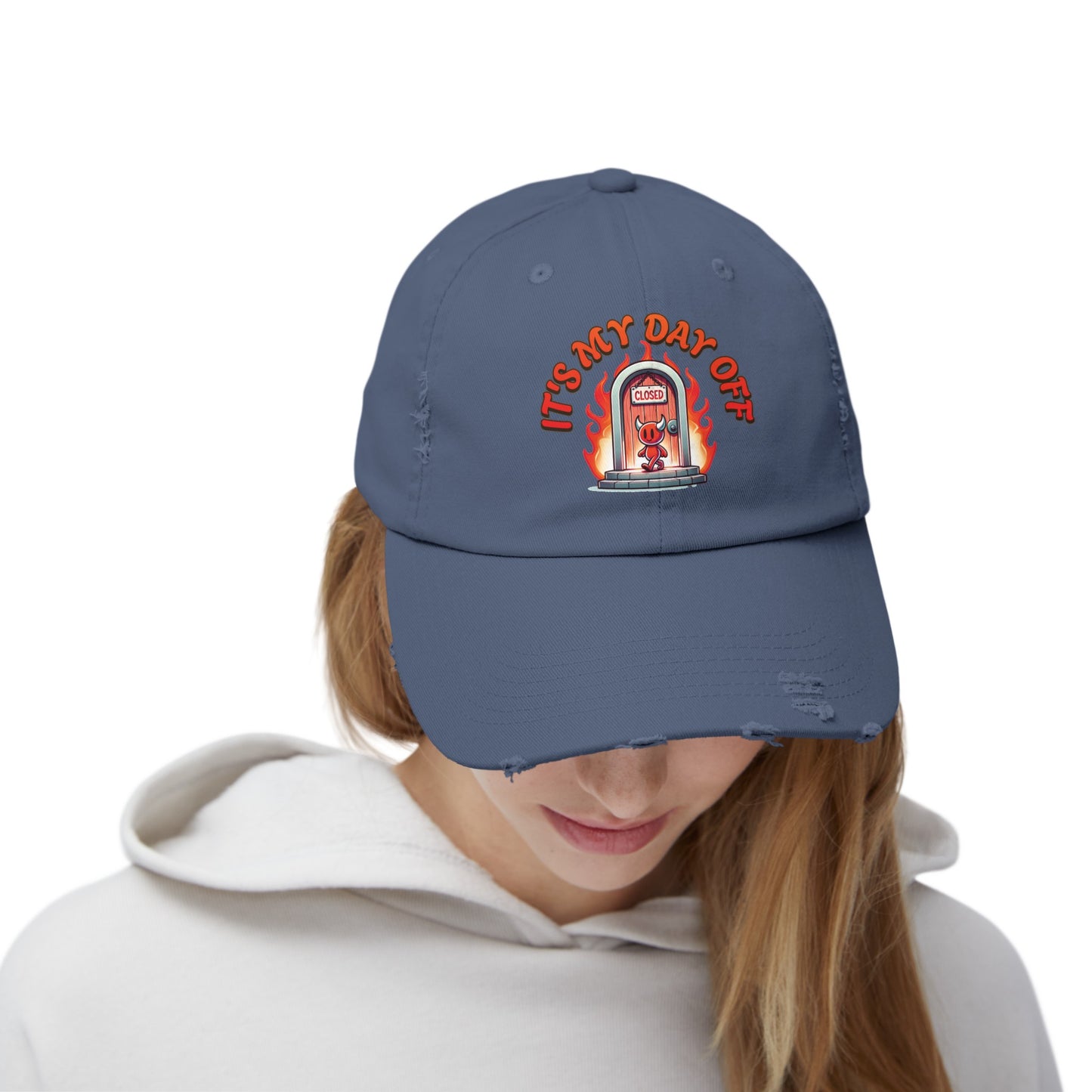 Little Devil It's My Day Off Unisex Distressed Baseball Cap Hat
