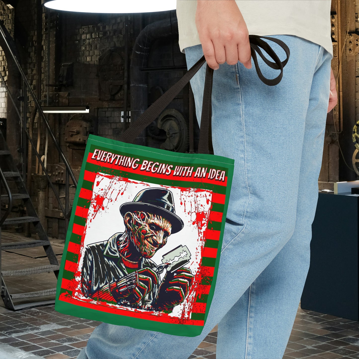 Horrorvational Everything Begins With An Idea Horror Inventor Tote Bag (AOP)