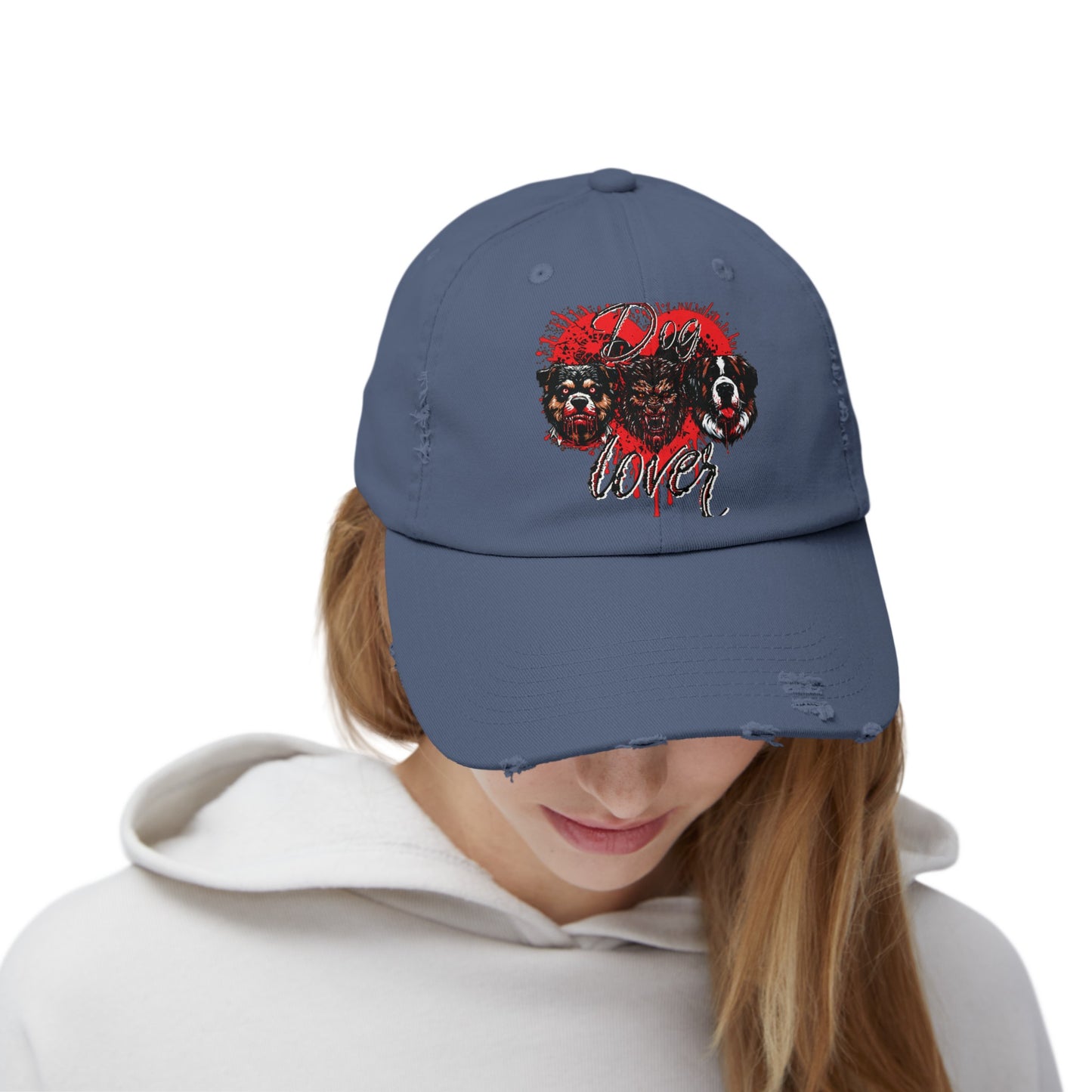 Dog Lover Hounds Of Hell Werewolf Horror Gothic Fun Hat Unisex Distressed Cap