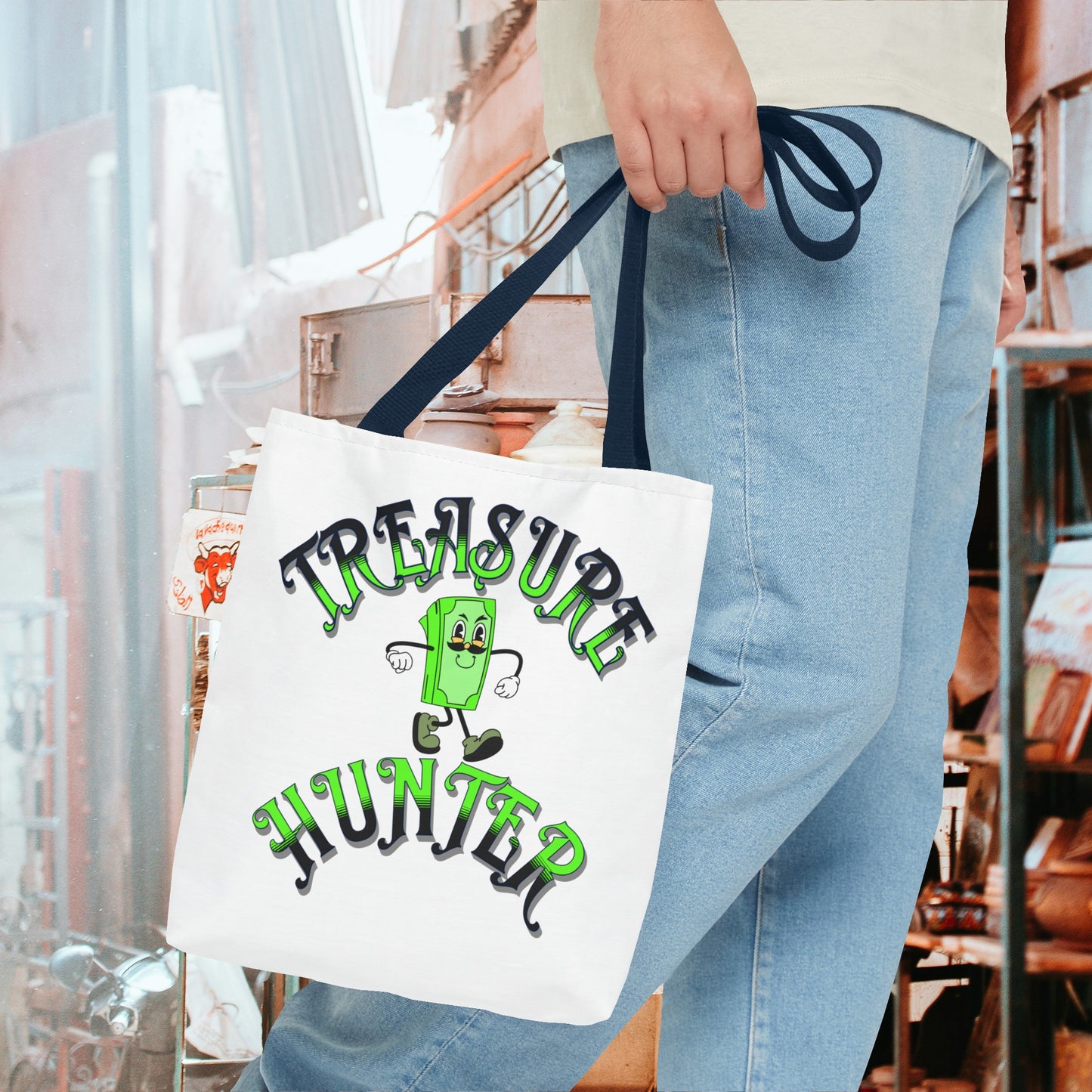Treasure Hunter Money Man Collector Tote Bag (AOP) Cash Bag
