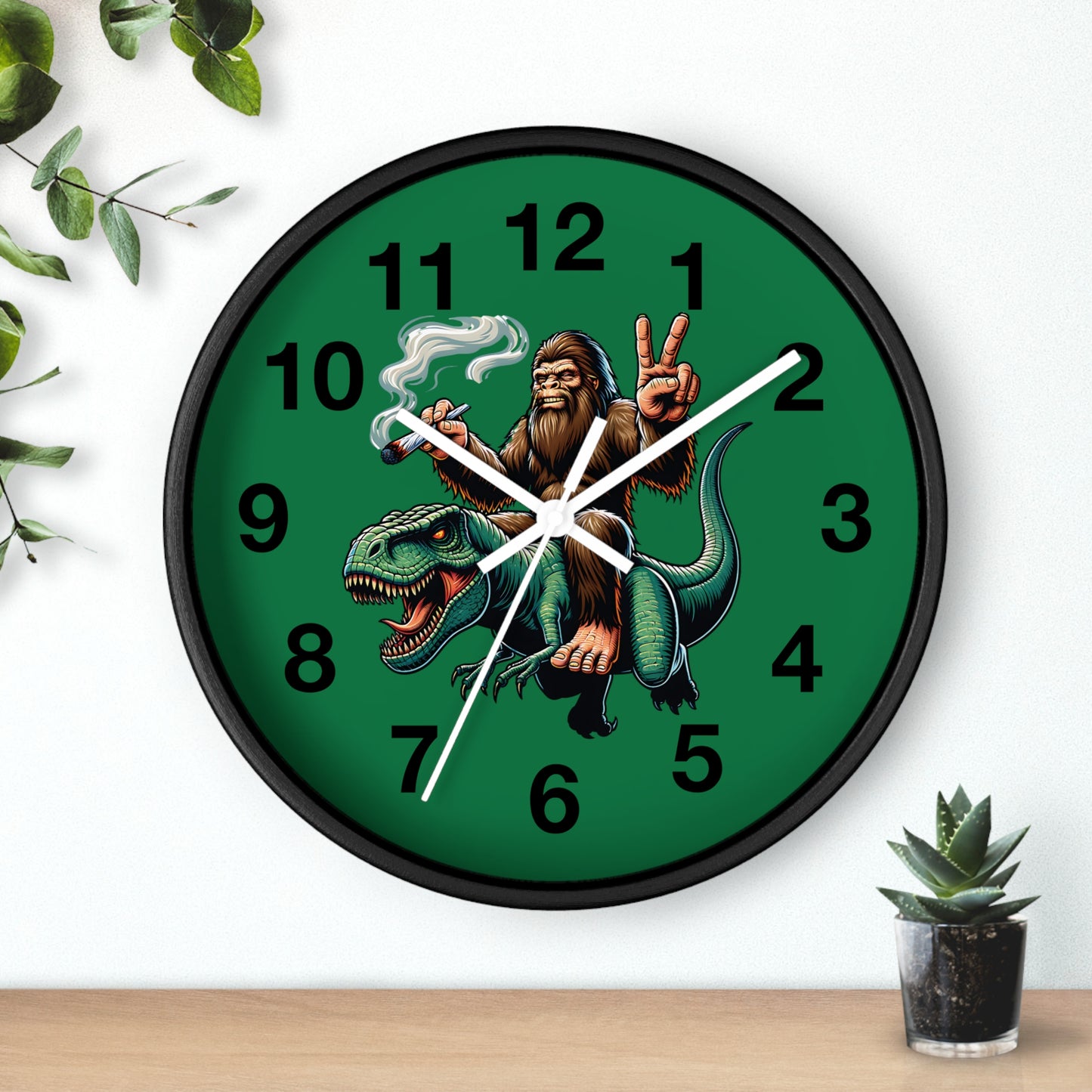 420 Bigfoot & T Rex Wall Clock