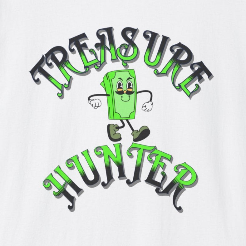 Treasure Hunter Money Stacks Soft Style T-Shirt Collector Vintage Retro Fun Thrifting Convention