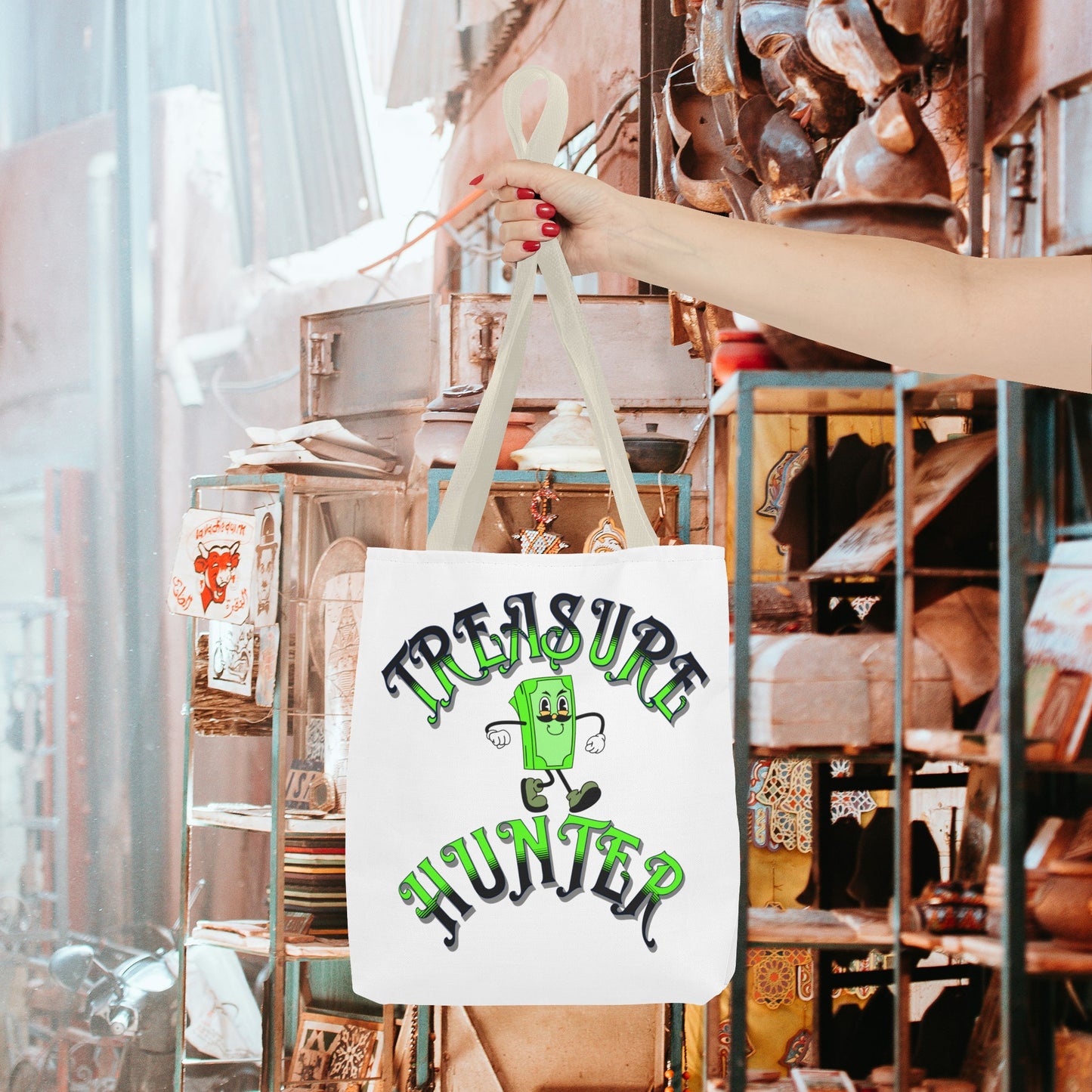 Treasure Hunter Money Man Collector Tote Bag (AOP) Cash Bag