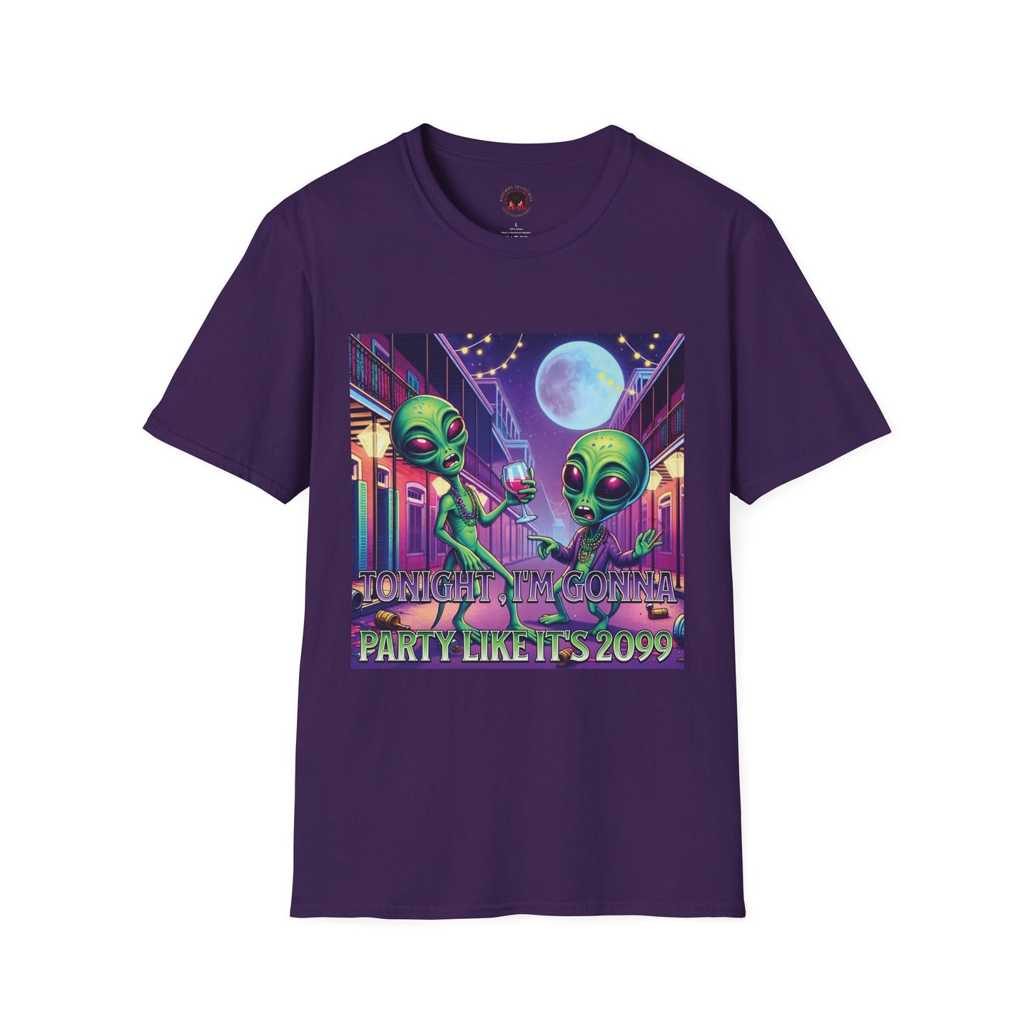 Alien Party Unisex T-Shirt - Party Like It's 2099 Design