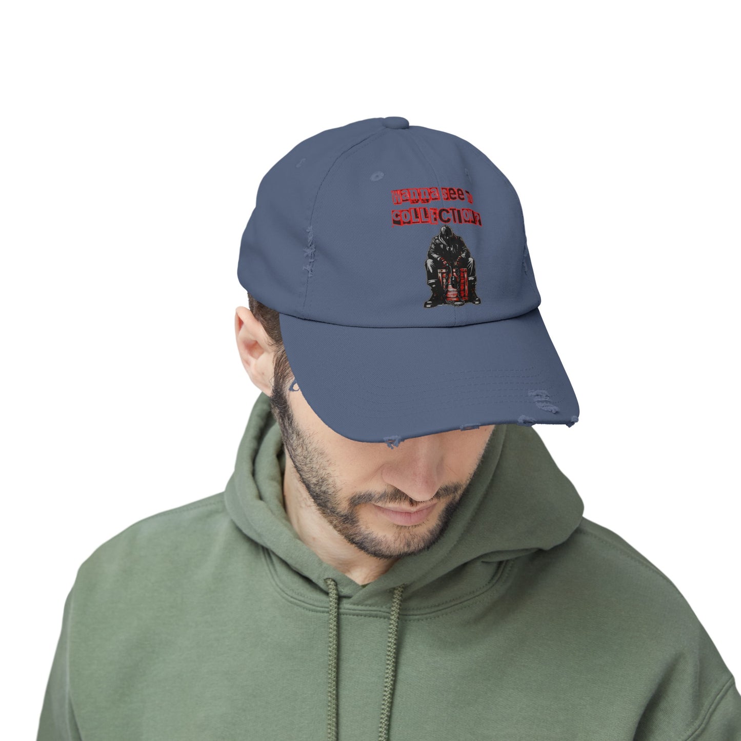 The Collector Inspired Wanna See My Collection Horror Movie Fun Collectors Hat Unisex Distressed Cap