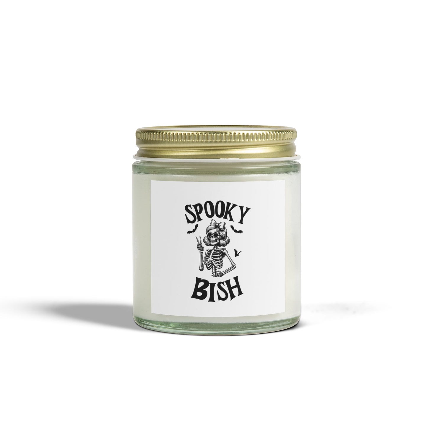 Scented Candle - Spooky Bish Female Skeleton Peace Sign (4oz, 9oz)