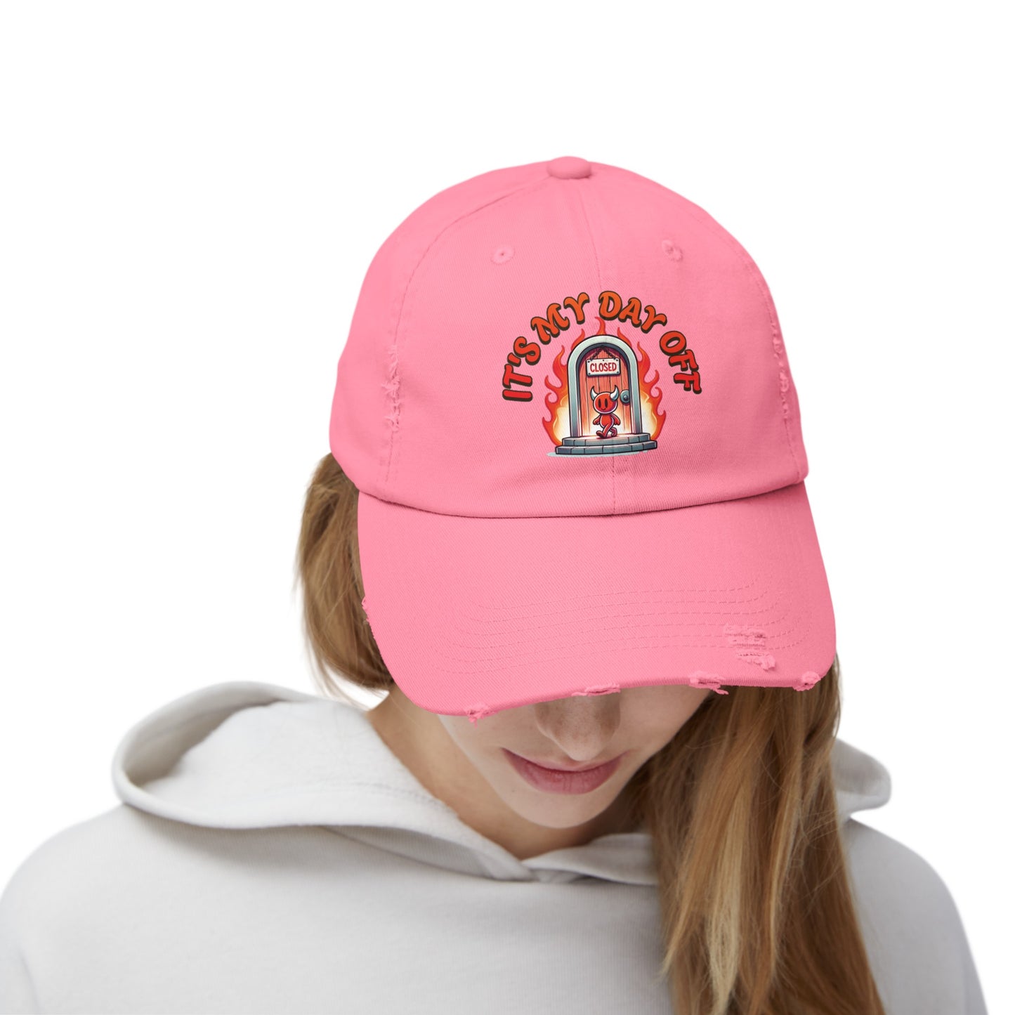 Little Devil It's My Day Off Unisex Distressed Baseball Cap Hat