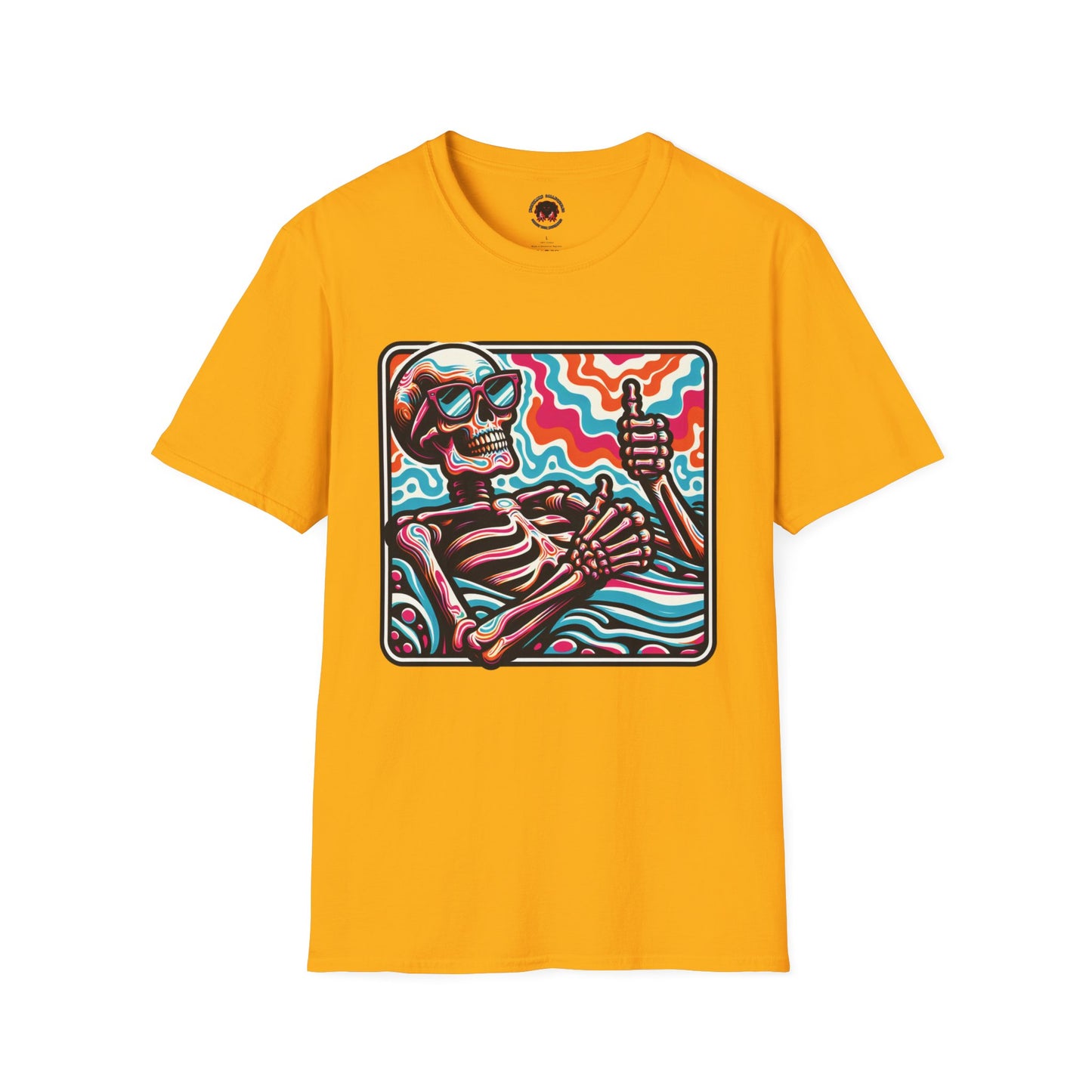 Trippy Skeleton Softstyle T-Shirt - Beach Day Vibes