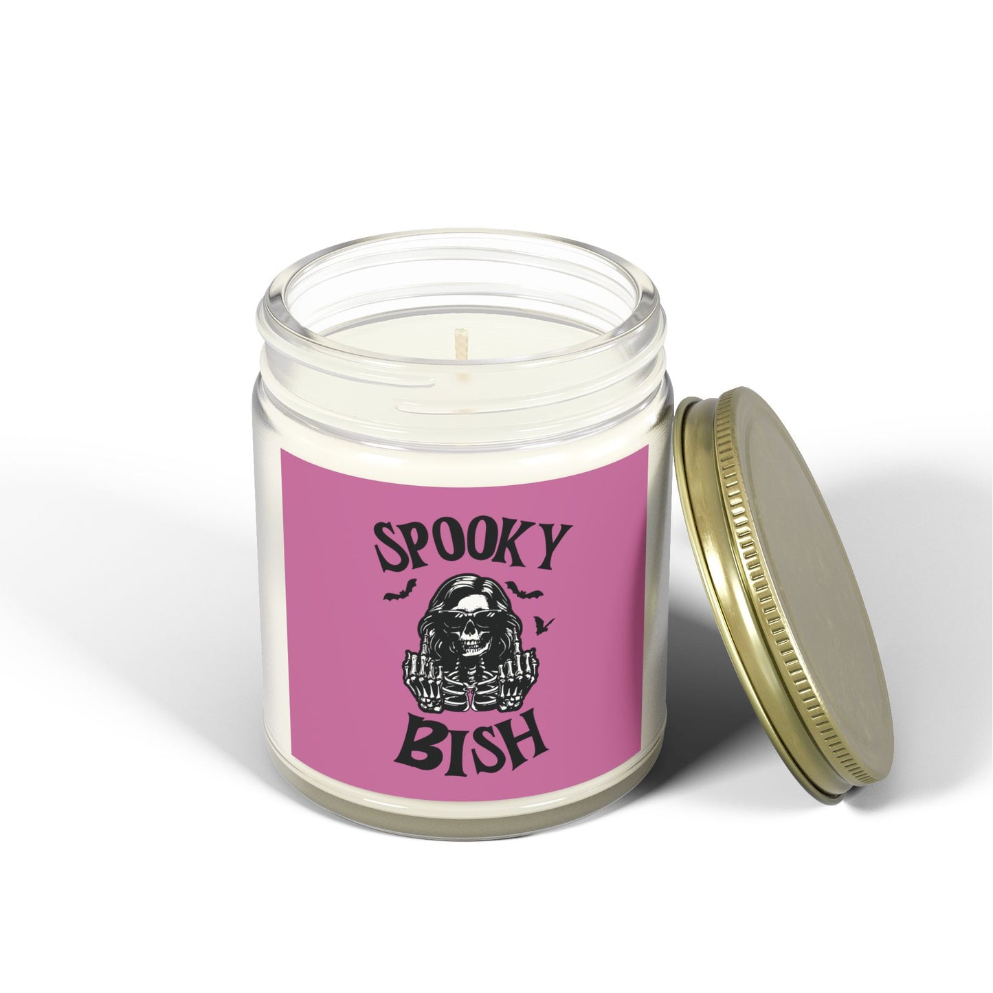 Scented Candle - Spooky Bish, Middle Finger Female Skeleton Design (4oz, 9oz)